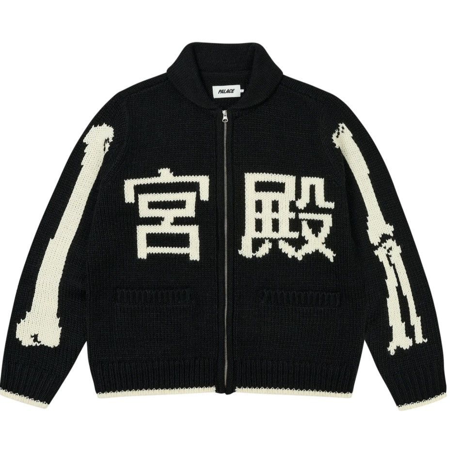 Palace × Vintage Palace Bones Cowichan Black Knit Size US L / EU 52-54 / 3 - 2 Thumbnail