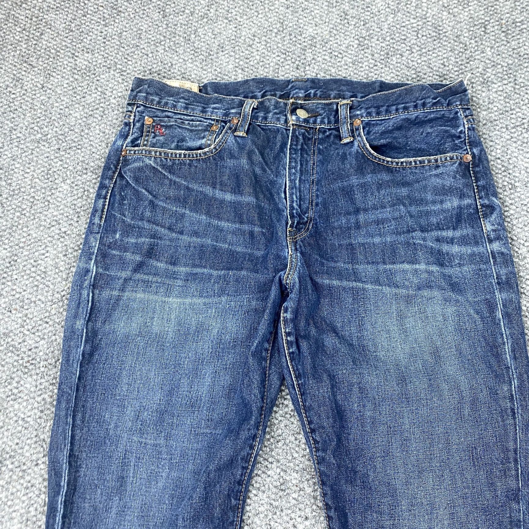Ralph Lauren Ralph Lauren Polo Jeans Mens 36x34 Blue Denim Straight Leg Distressed RL Pants Size US M / EU 48-50 / 2 - 2 Thumbnail