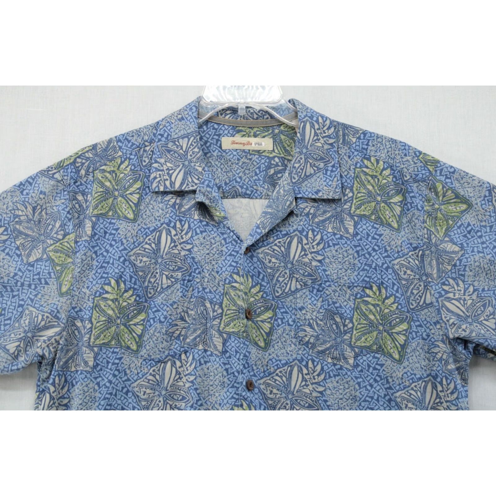 Tommy Bahama Tommy Bahama Shirt Mens L Blue Silk Floral Hawaiian Aloha Camp Collar Travel Shirt Size US L / EU 52-54 / 3 - 2 Thumbnail