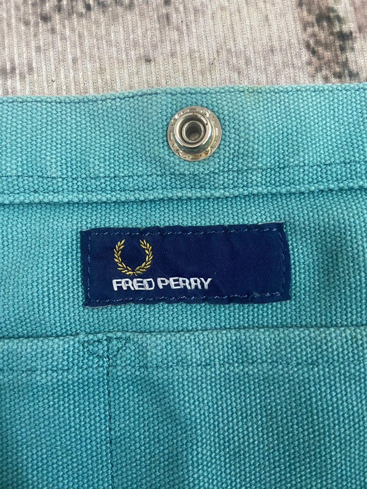 Fred Perry Fred Perry Canvas Tote Bag Teal / Tri-Color Strap Size ONE SIZE - 7 Thumbnail