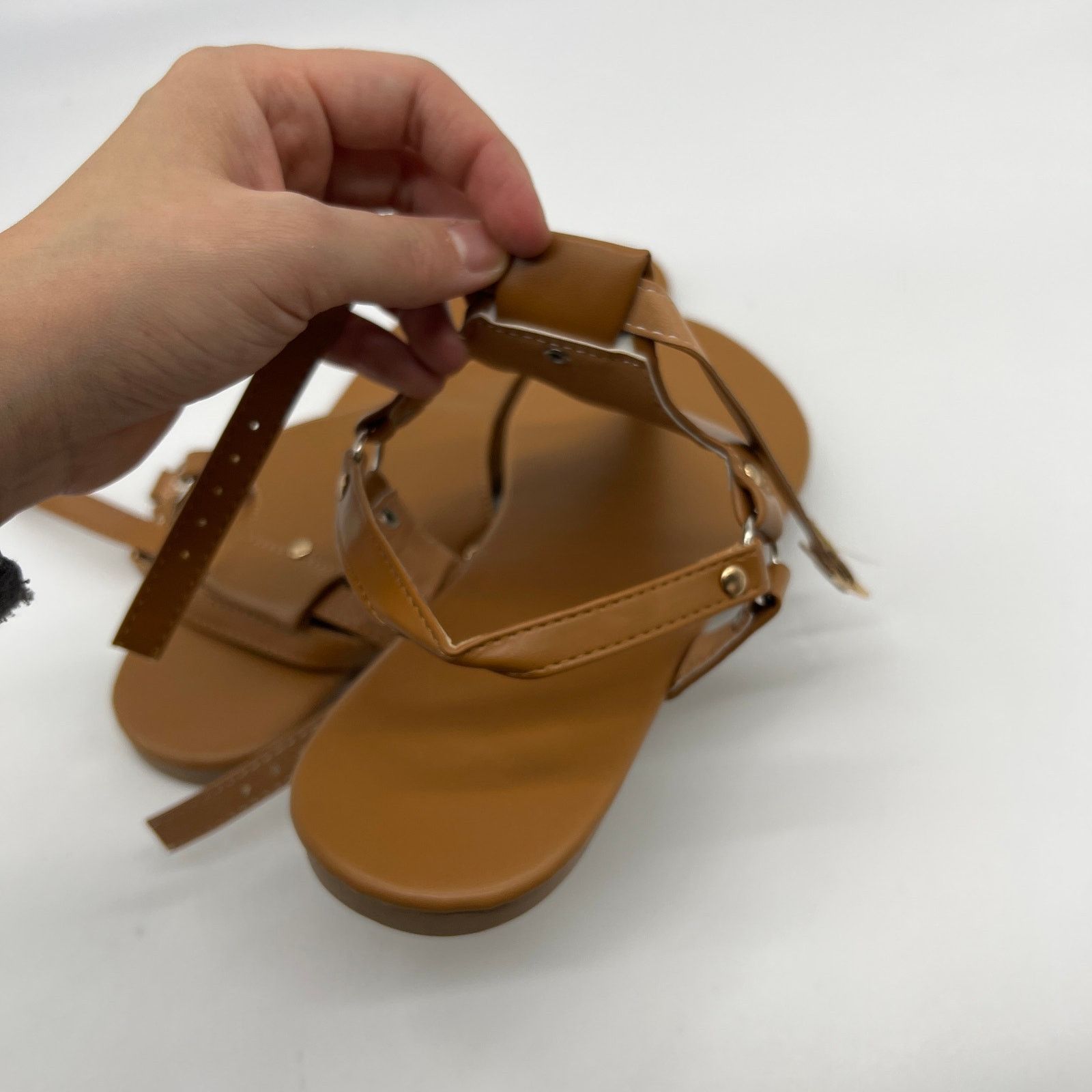Other Thong Sandals Open Toe Shoes Flat Ankle Buckle Brow Size US 10 / IT 40 - 8 Thumbnail