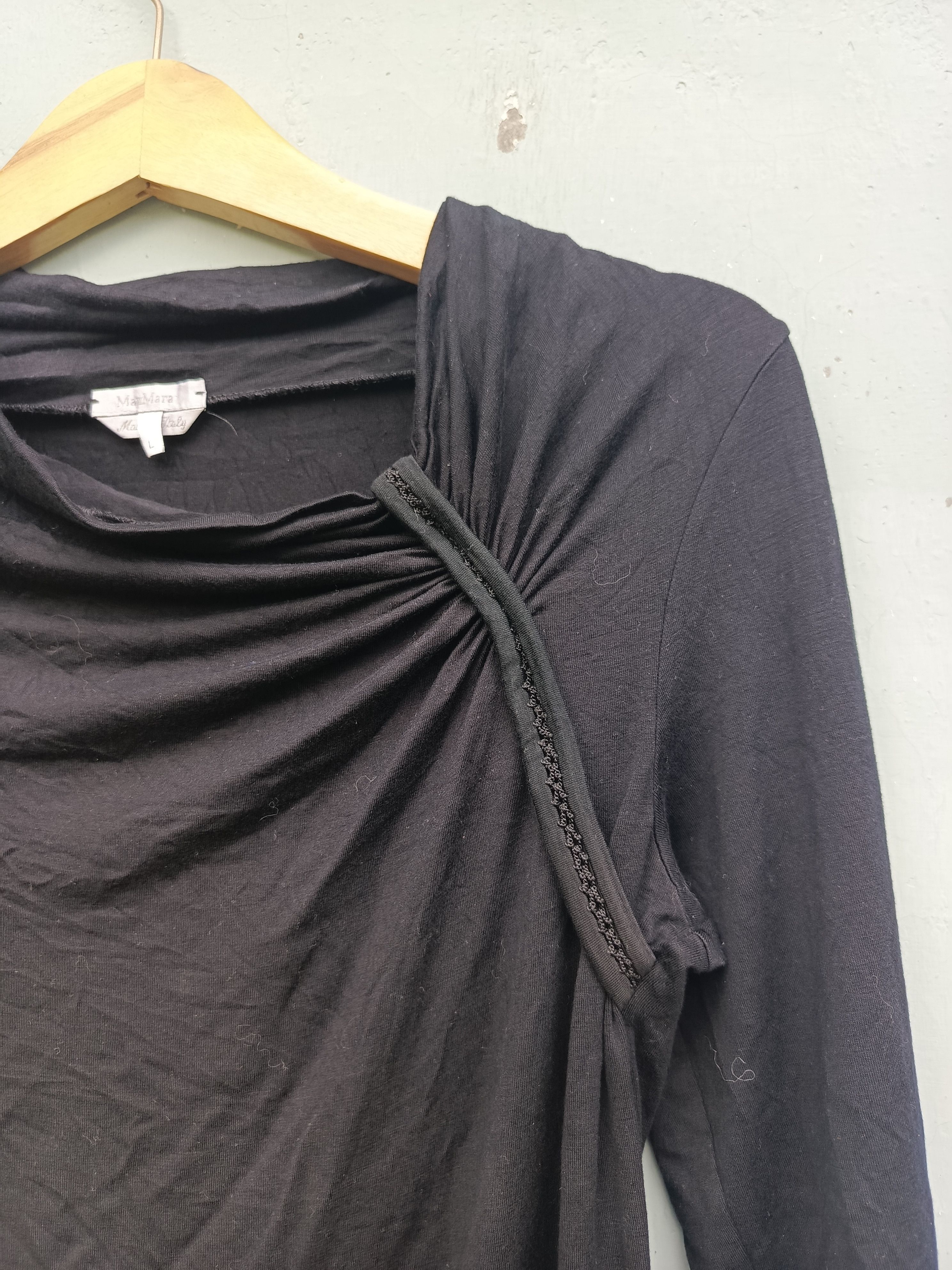 Max Mara Maxmara made in Italy black blouse Size L / US 10 / IT 46 - 3 Thumbnail