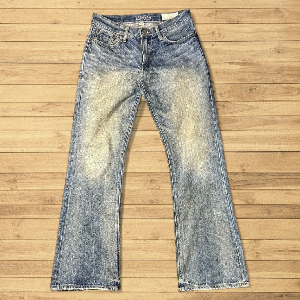 Seditionaries 🔥🔥 Distressed 2009 Gap Slim Fit Boot Thrashed Denim Size US 30 / EU 46 - 2 Thumbnail