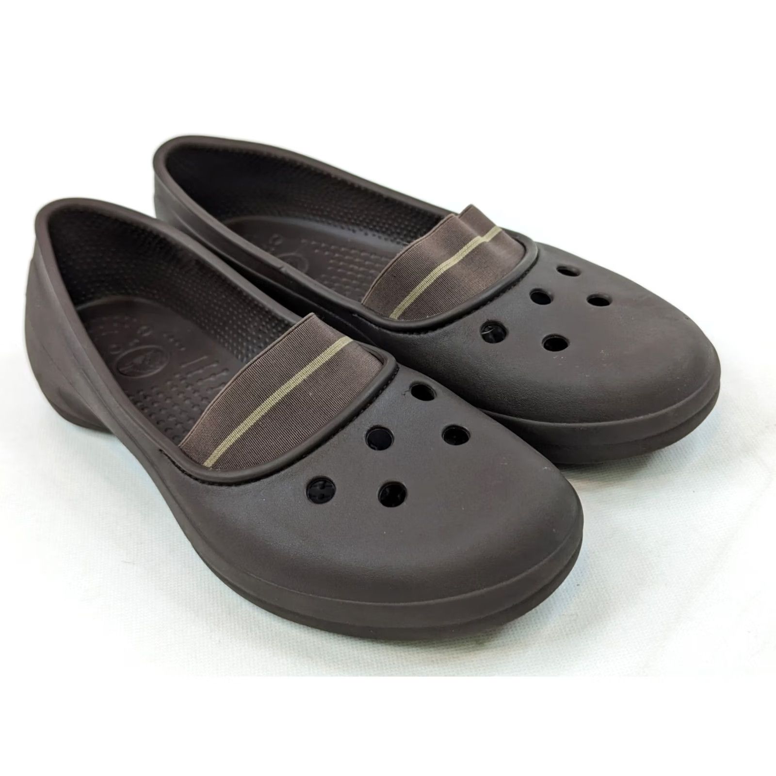 Crocs Crocs Juneau Brown Elastic Vamp Flats Women 10 Slip On Comfort Closed Toe Casual Shoes Womens Shoes Slips-On Brown Crocs Juneau Size US 10 / IT 40 - 6 Thumbnail