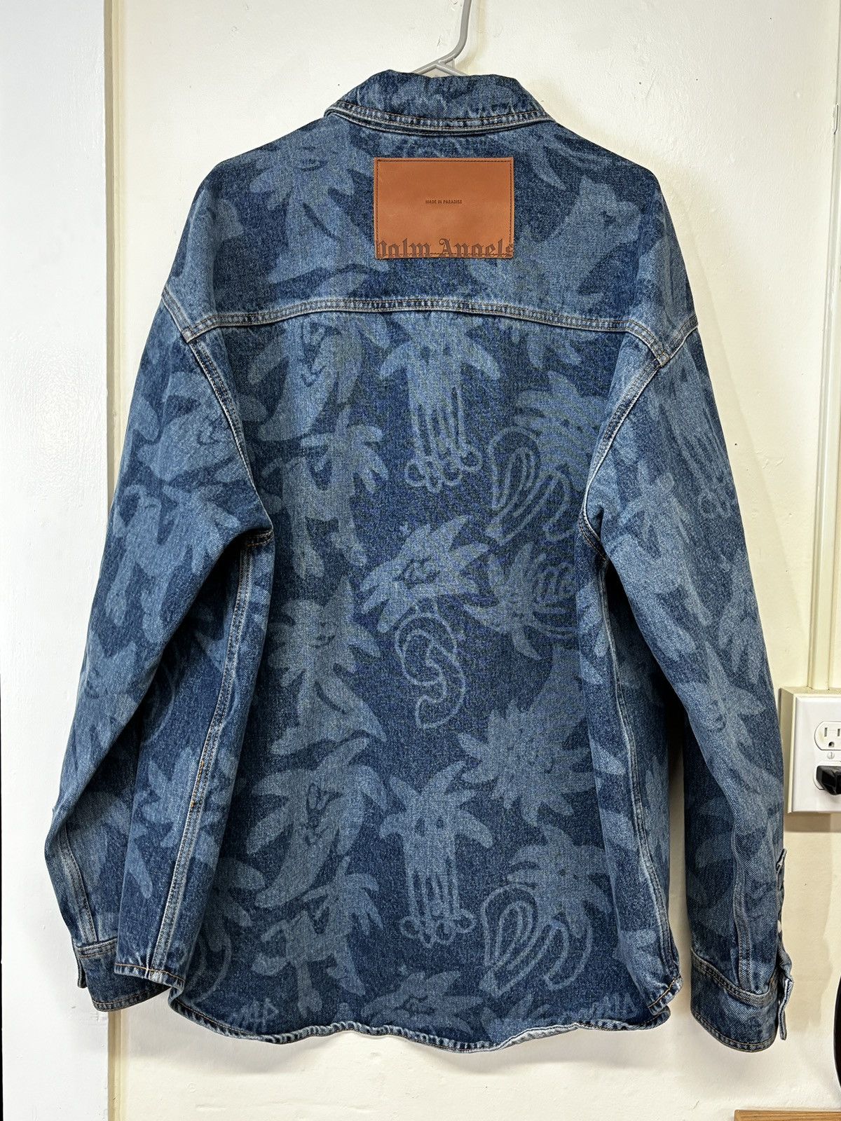 Palm Angels PALMITY ALLOVER LASER DENIM SHIRT Size US XL / EU 56 / 4 - 3 Thumbnail