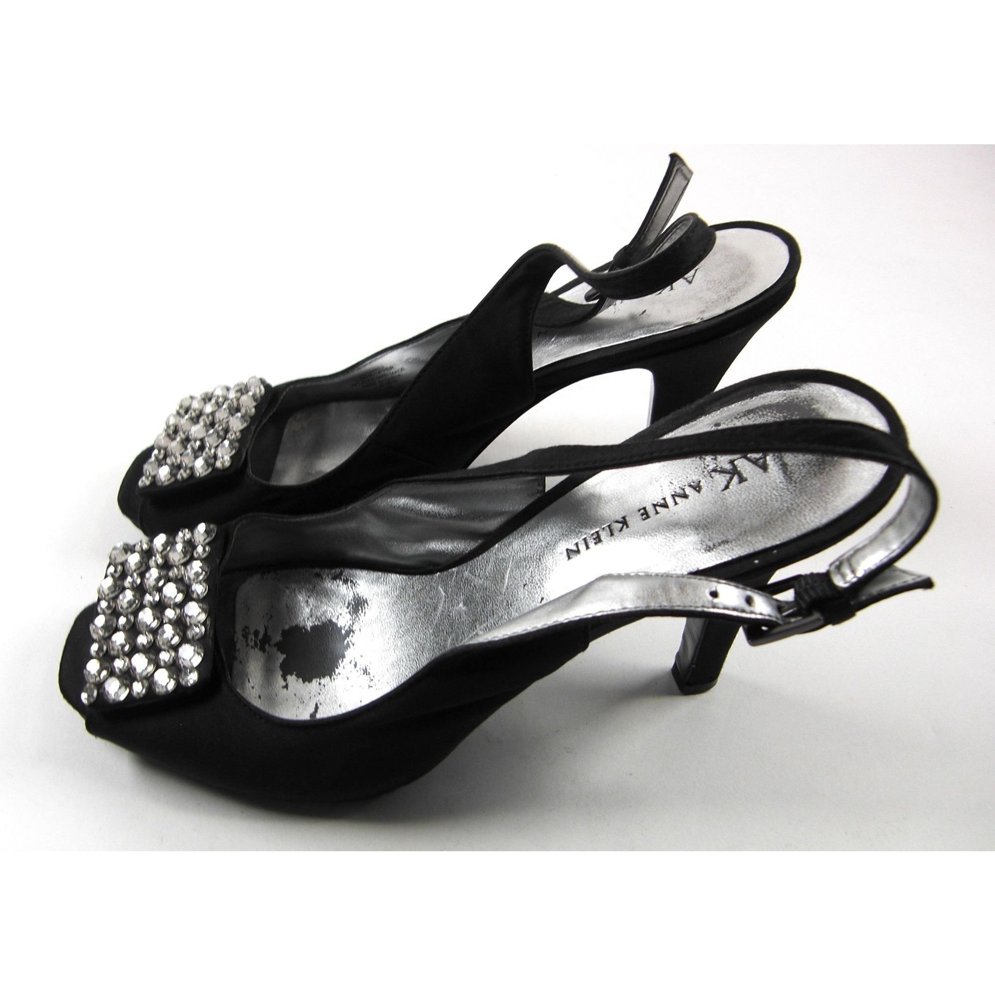 Anne Klein Anne Klein Rhinestone Embellished Satin High Heel Dress Pump Size US 7 / IT 37 - 3 Thumbnail