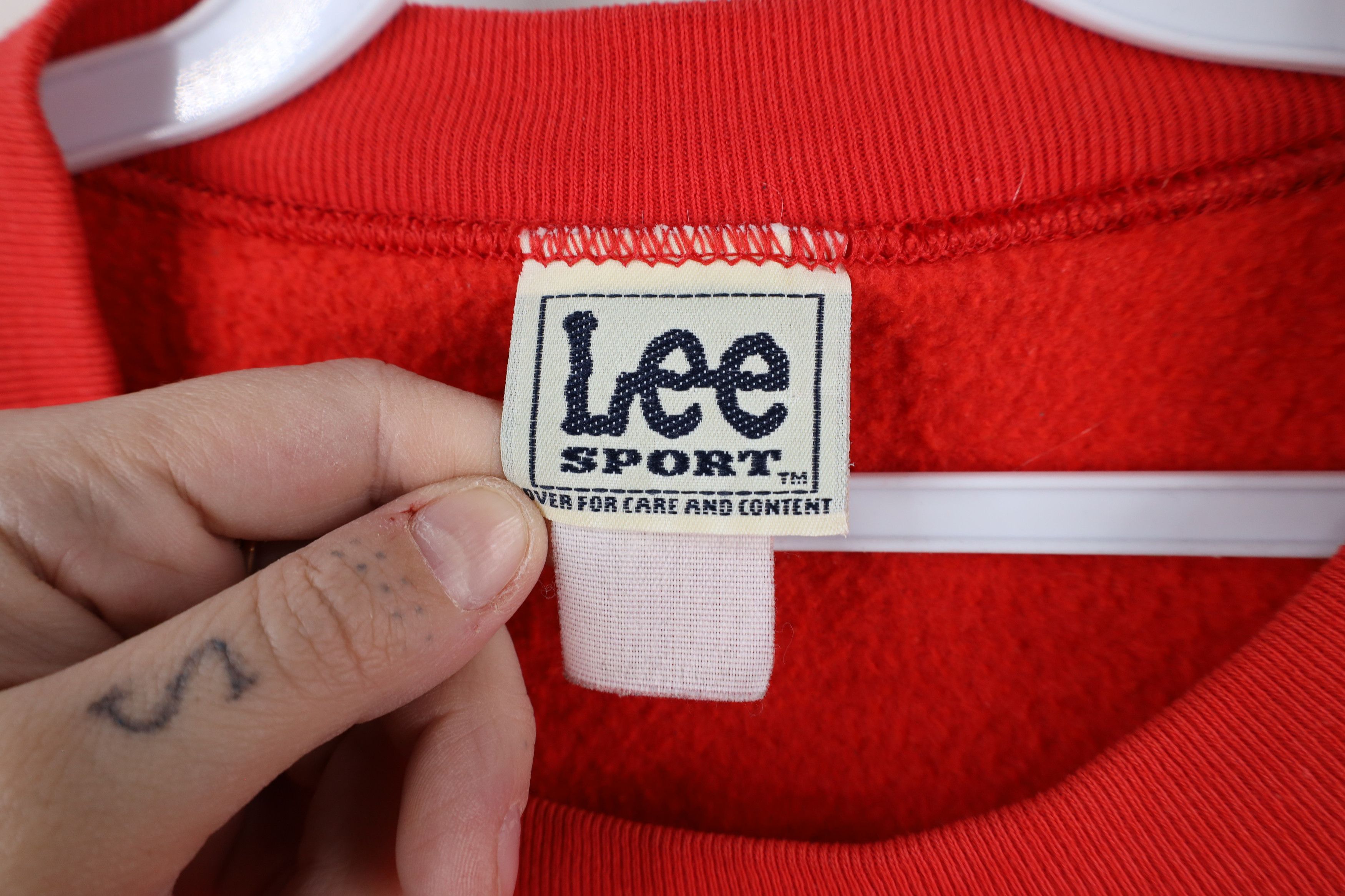 Vintage Vintage 90s State University Short Sleeve Sweatshirt Red Size US L / EU 52-54 / 3 - 9 Thumbnail