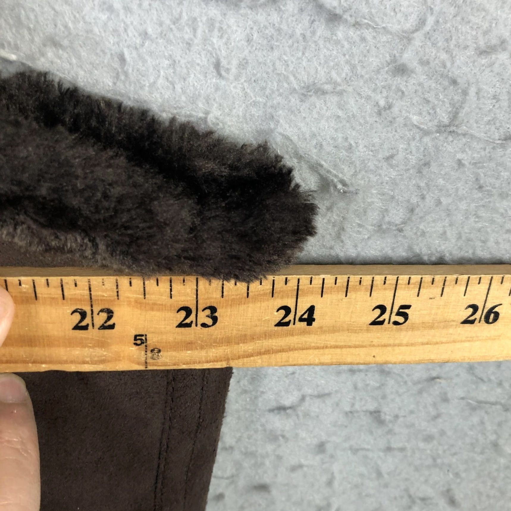 Denim & Co. Denim & Co Vest Womens XL Brown Faux Suede Faux Fur Sherpa Lined Snap Pockets Size XL / US 12-14 / IT 48-50 - 3 Thumbnail