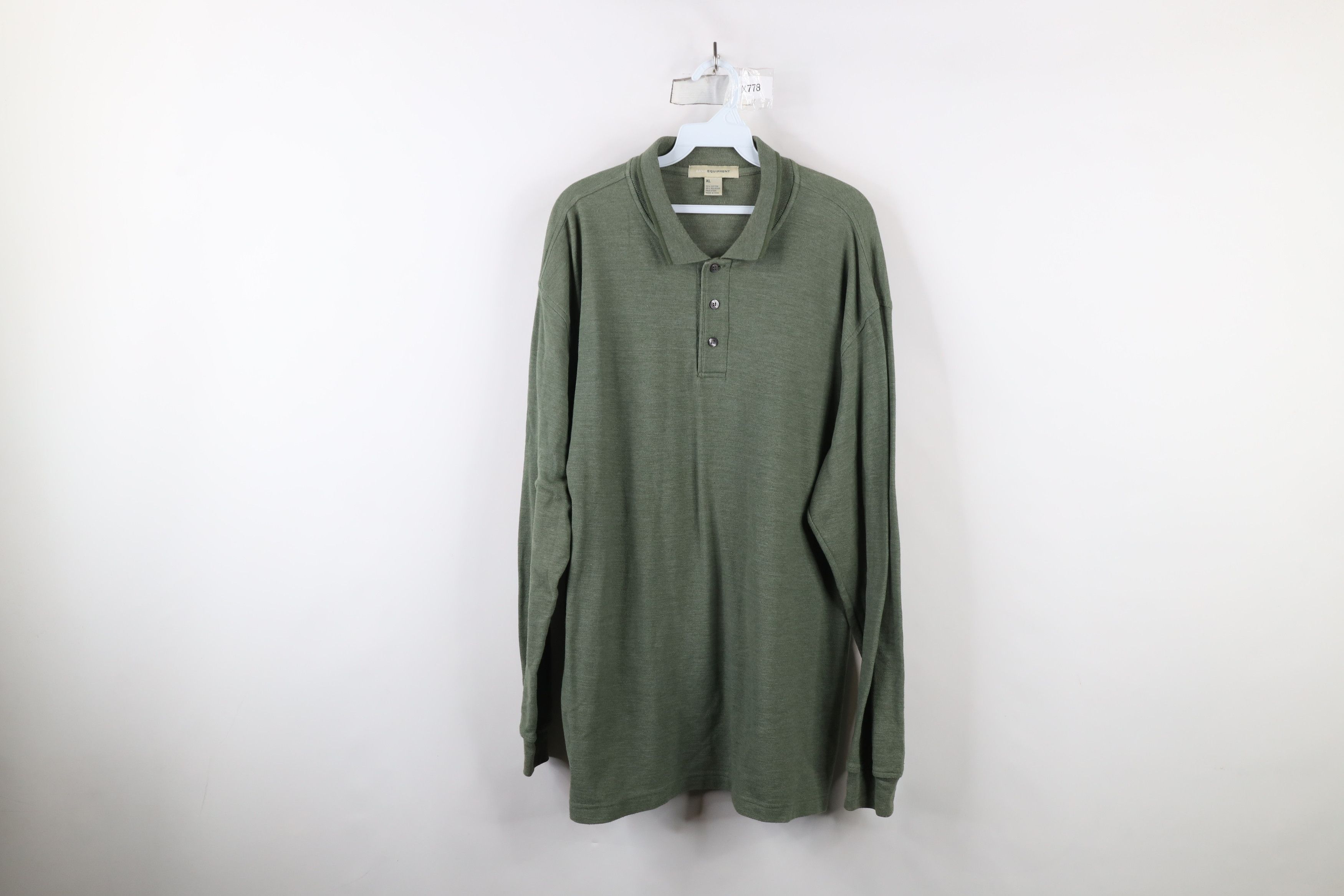 Vintage Vintage 90s Streetwear Knit Long Sleeve Rugby Polo Green Size US XL / EU 56 / 4 - 1 Thumbnail