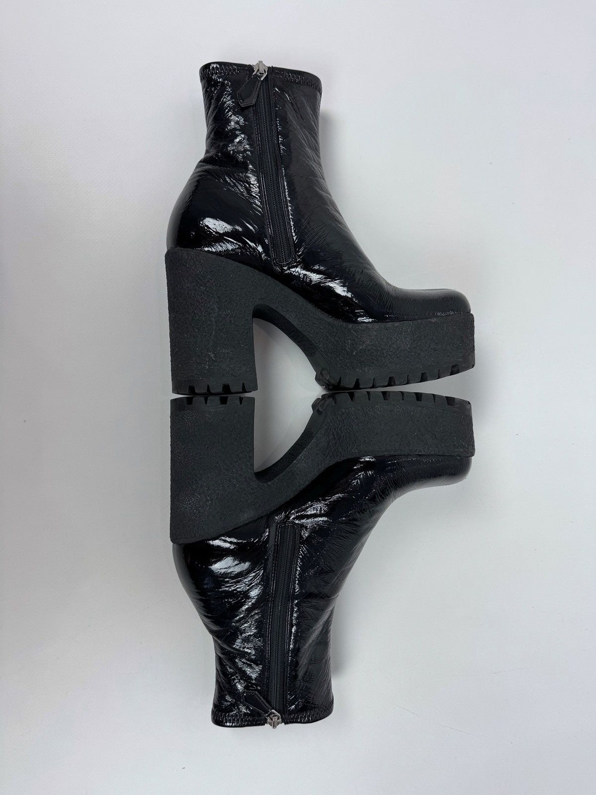 Miu Miu Miu miu by Prada Platform Stretch Chunky Ankle Black Boots Size US 6 / IT 36 - 11 Thumbnail
