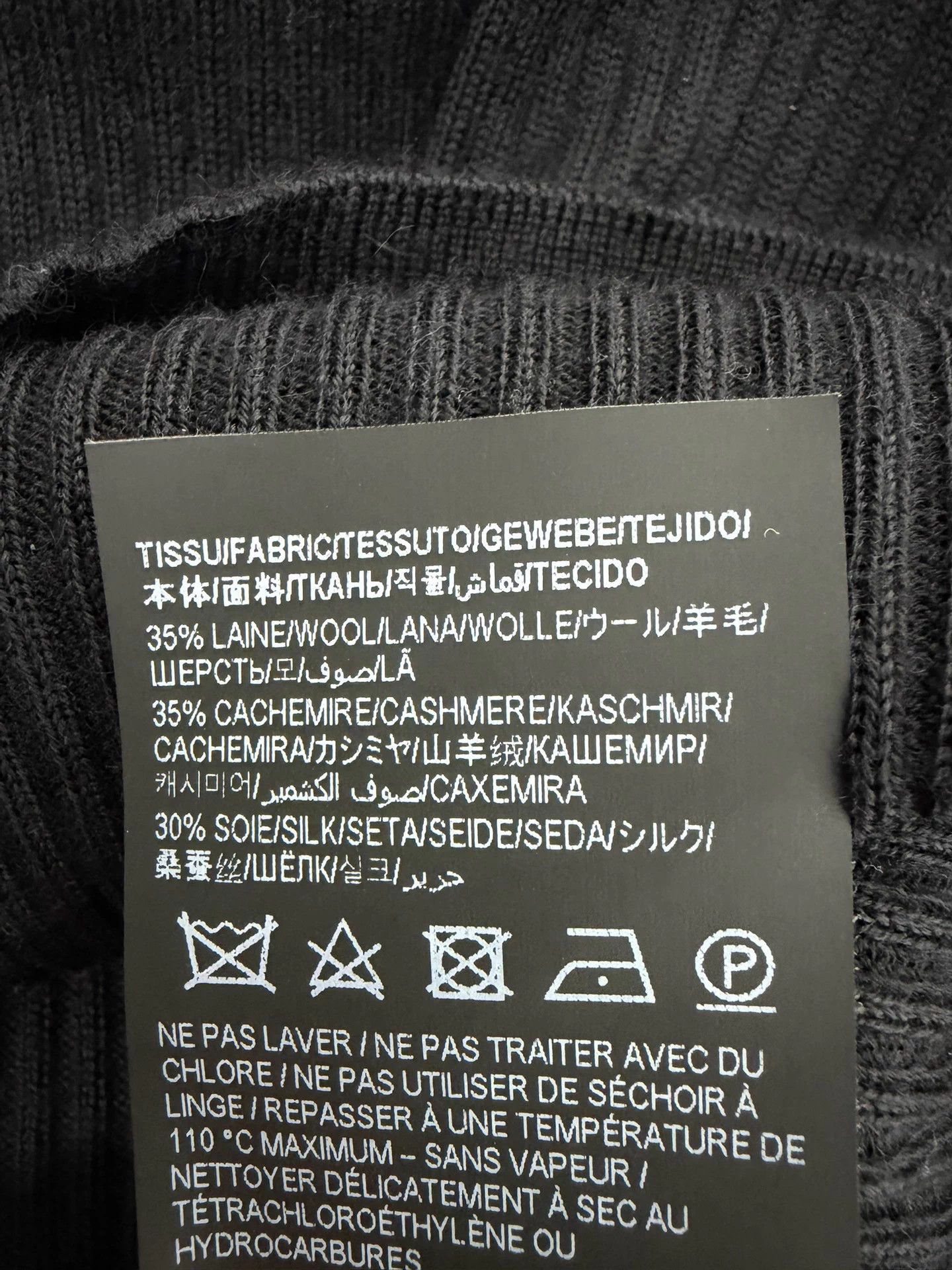 Saint Laurent Paris SLP22FW Black Turtleneck Wool-Cashmere-Silk Sweater L Size US L / EU 52-54 / 3 - 6 Thumbnail
