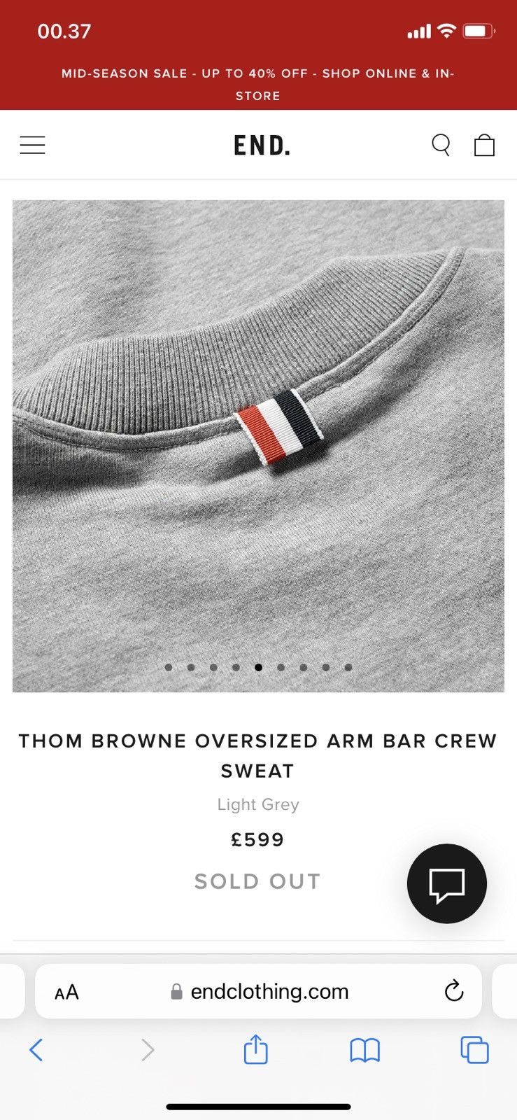 Moncler × Thom Browne Thom browne oversized arm bar crew sweat Size US XL / EU 56 / 4 - 9 Thumbnail