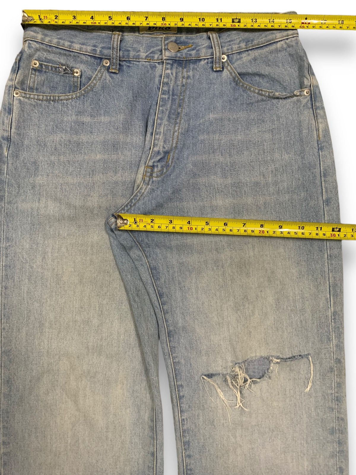 JNCO Vintage Japanese Brand Piko Hawaiian Baggy Distressed Jeans Size US 31 - 15 Thumbnail