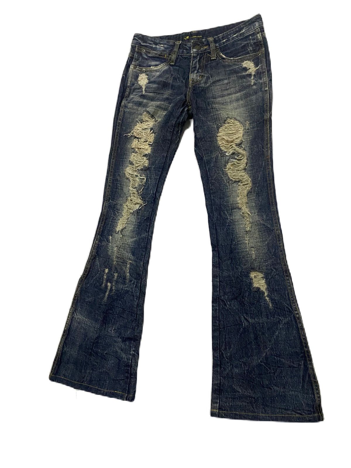 If Six Was Nine THRASHED FLARE JAPAN BRAND JURIANO JURRIE RIPPED DENIM Size US 31 - 3 Thumbnail