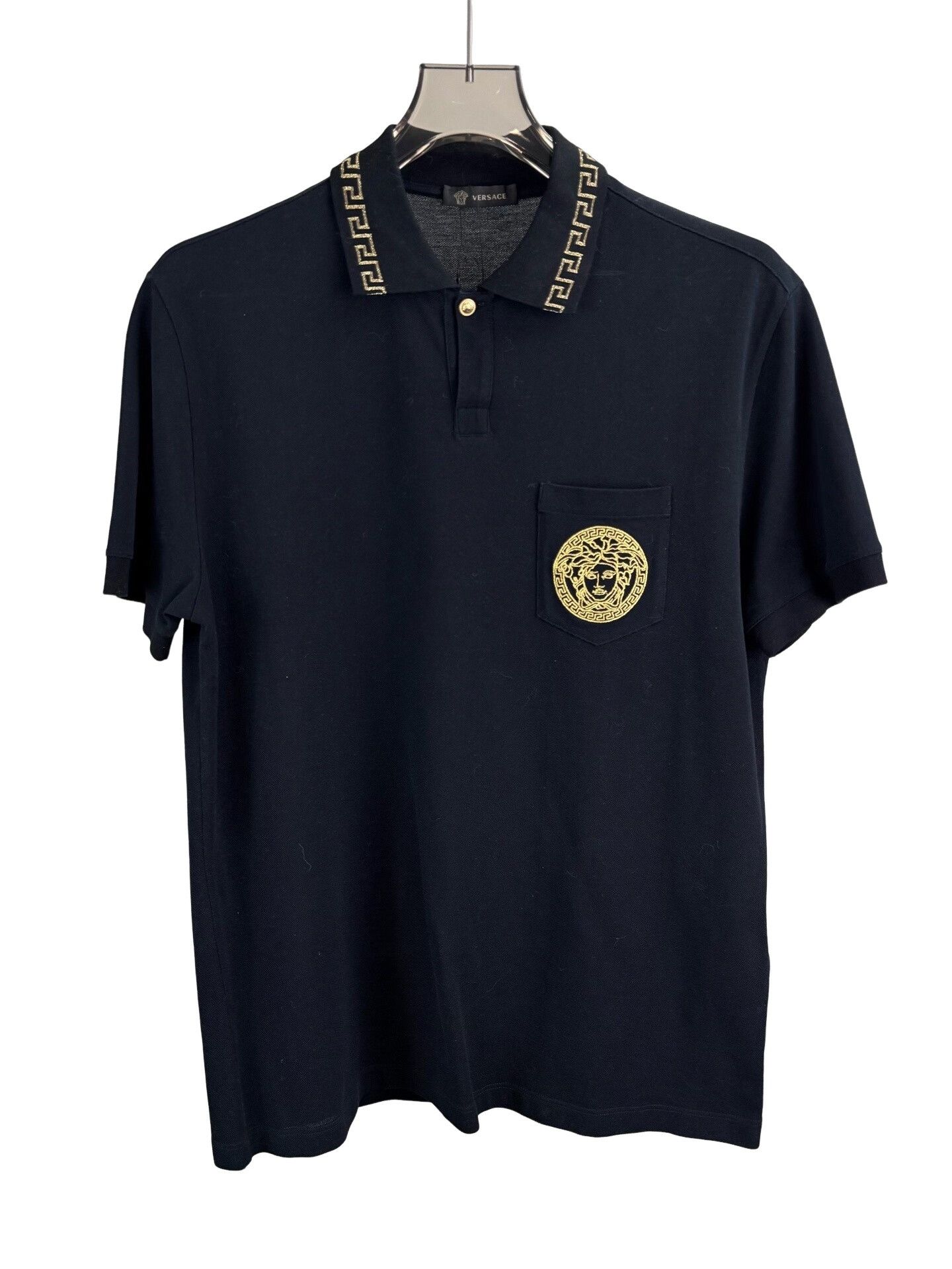 Versace Versace Medusa Gold Embroidery Polo Shirt Size M Size US M / EU 48-50 / 2 - 1 Thumbnail