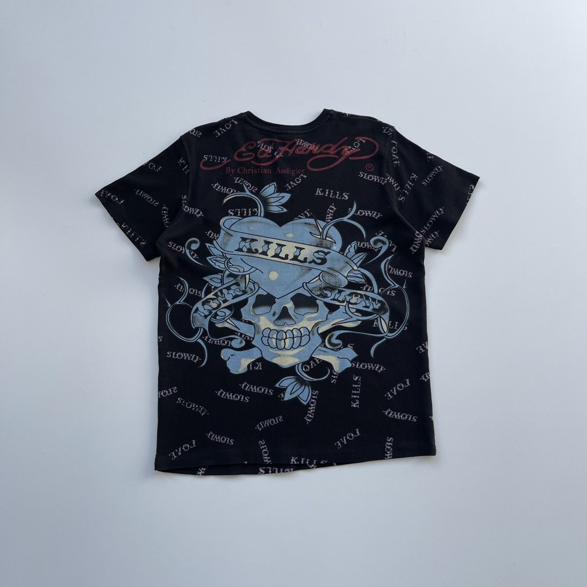 Ed Hardy × Vintage Ed Hardy by Christian Audigier Love Kills Slow Print T-Shirt Size US M / EU 48-50 / 2 - 3 Thumbnail