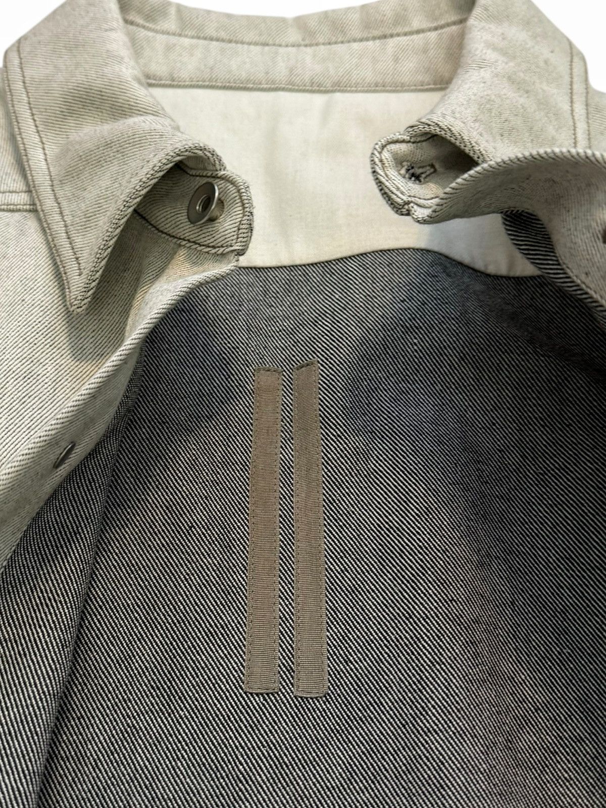 Rick Owens Denim Outershirt Milk Melange Overshirt Size US XL / EU 56 / 4 - 8 Thumbnail
