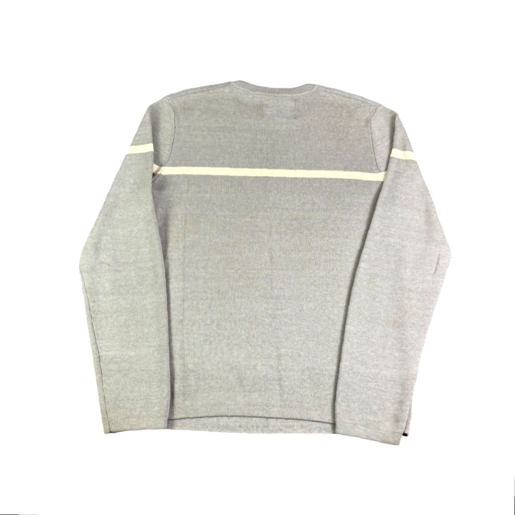 Aeropostale Aeropostale Mens Crewneck Sweater Grey Cream Stripe Long Sleeve Knit Pullover M Size US M / EU 48-50 / 2 - 2 Thumbnail