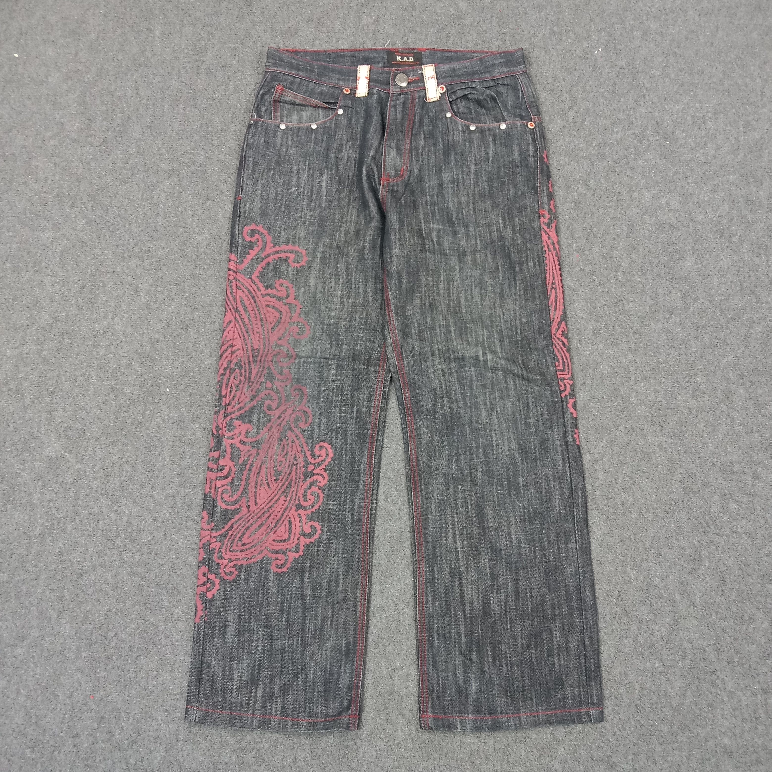 If Six Was Nine K.A.D. Japanese Streetwear Baggy Denim Jeans c235n2 Size US 34 / EU 50 - 5 Thumbnail