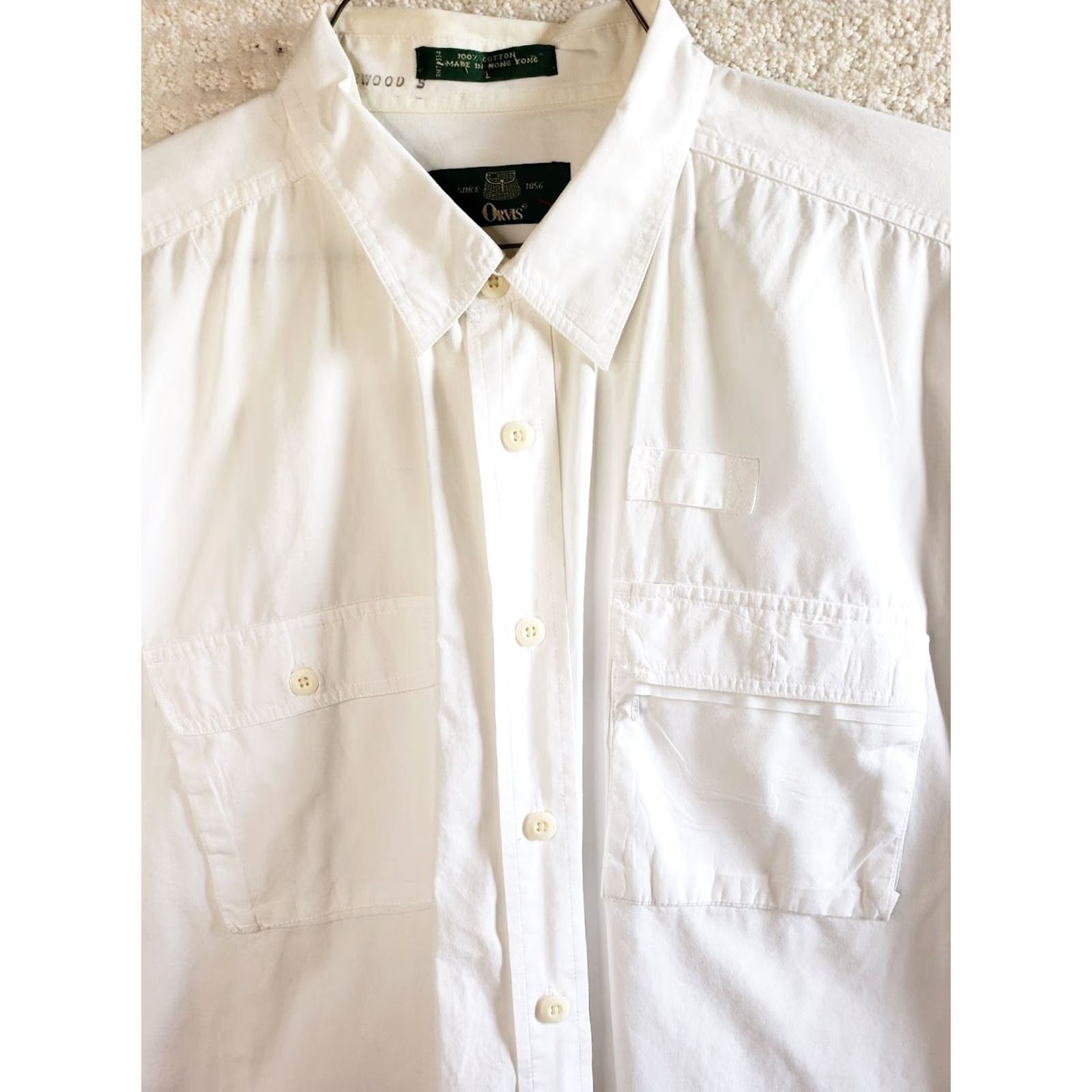 Orvis Orvis Button-Up Shirt Men L White Short Sleeve Cotton Fishing Collared Pocketed Casual Travel Workwear Size US L / EU 52-54 / 3 - 3 Thumbnail