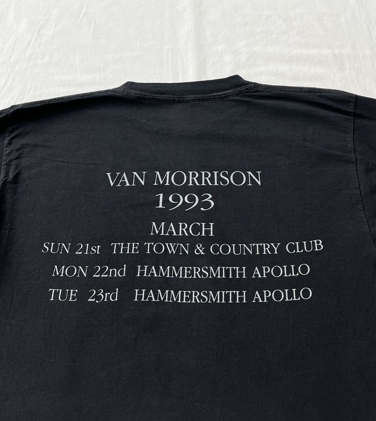 Band Tees Vintage 1993 Van Morrison Singer Tour Black T-shirt Size US M / EU 48-50 / 2 - 9 Thumbnail