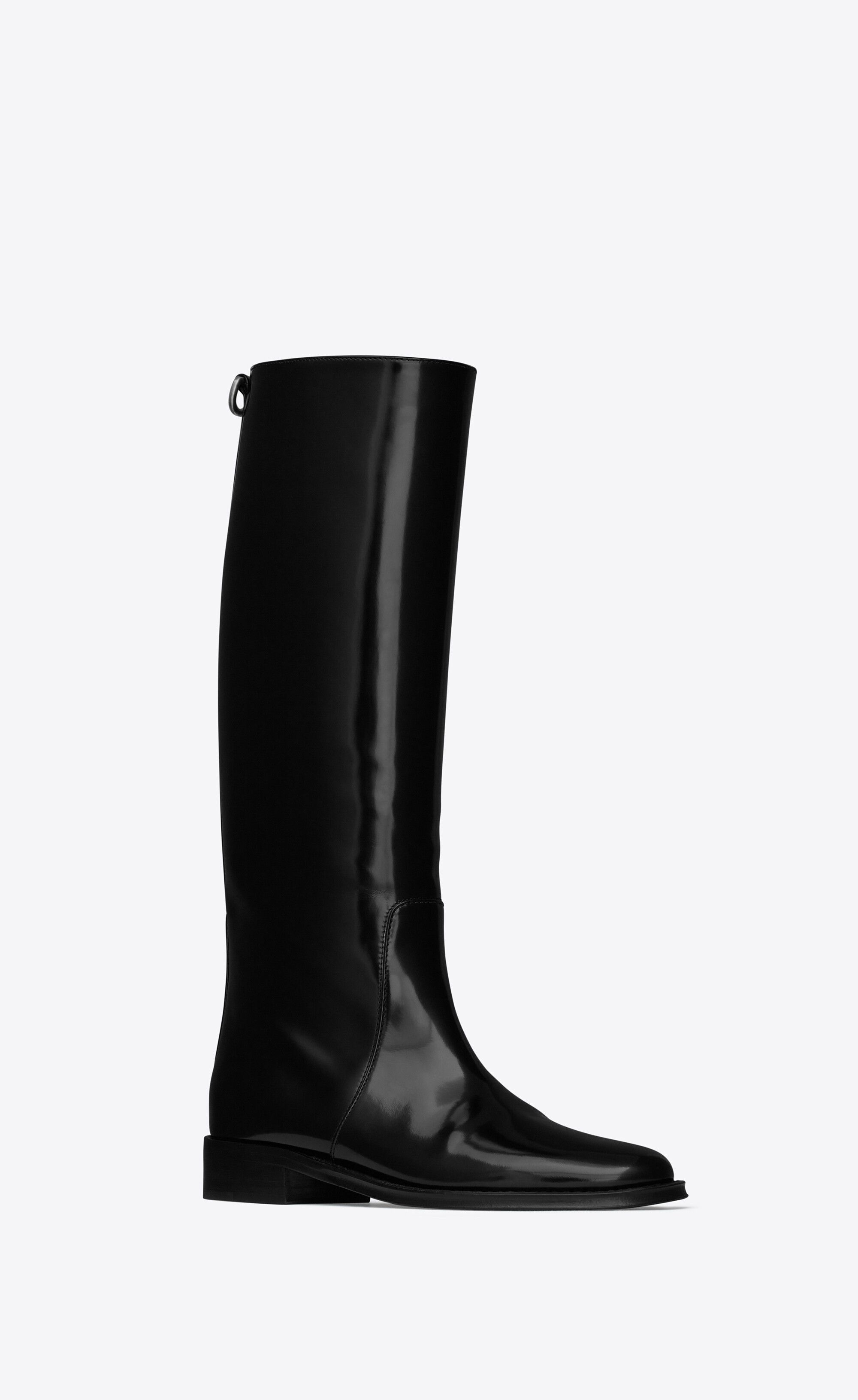Saint Laurent Paris oc11z1125 Hunt Boots in Glazed Leather in Black Size US 6 / IT 36 - 5 Thumbnail
