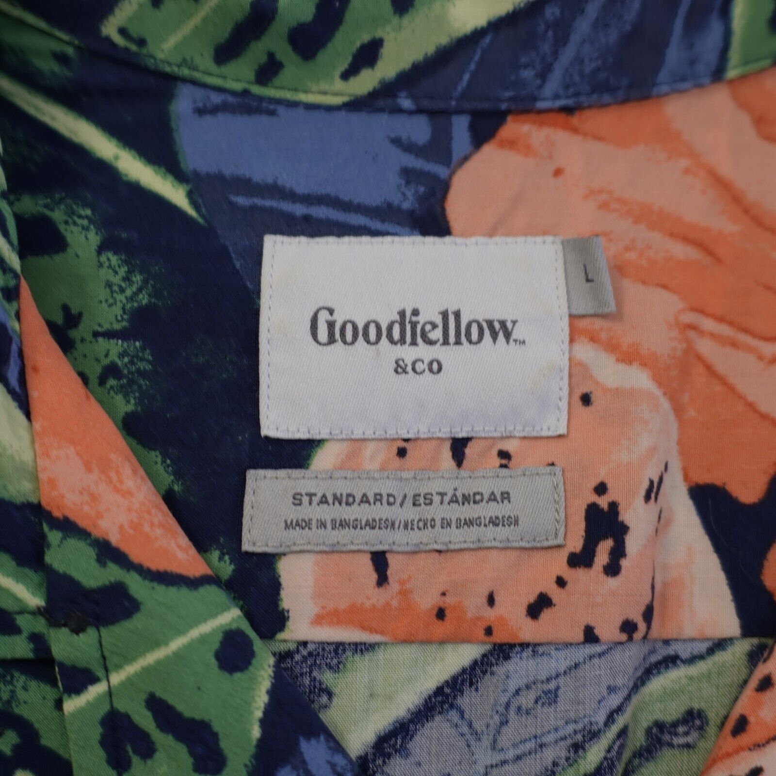 Designer Goodfellow & Co Large Blue Pink Floral Rayon Standard Hawaii Size US L / EU 52-54 / 3 - 8 Thumbnail
