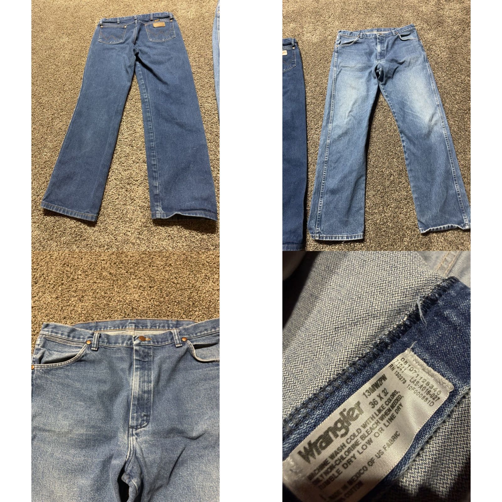 Wrangler Wrangler 13MWZ Cowboy Bootcut Jeans Men Size 36X32 & 35X32 Blue Denim 36in Waist 13MWZ Wrangler Cowboy Cut Mexico Lot Of 2 Size US 32 / EU 48 - 8 Thumbnail