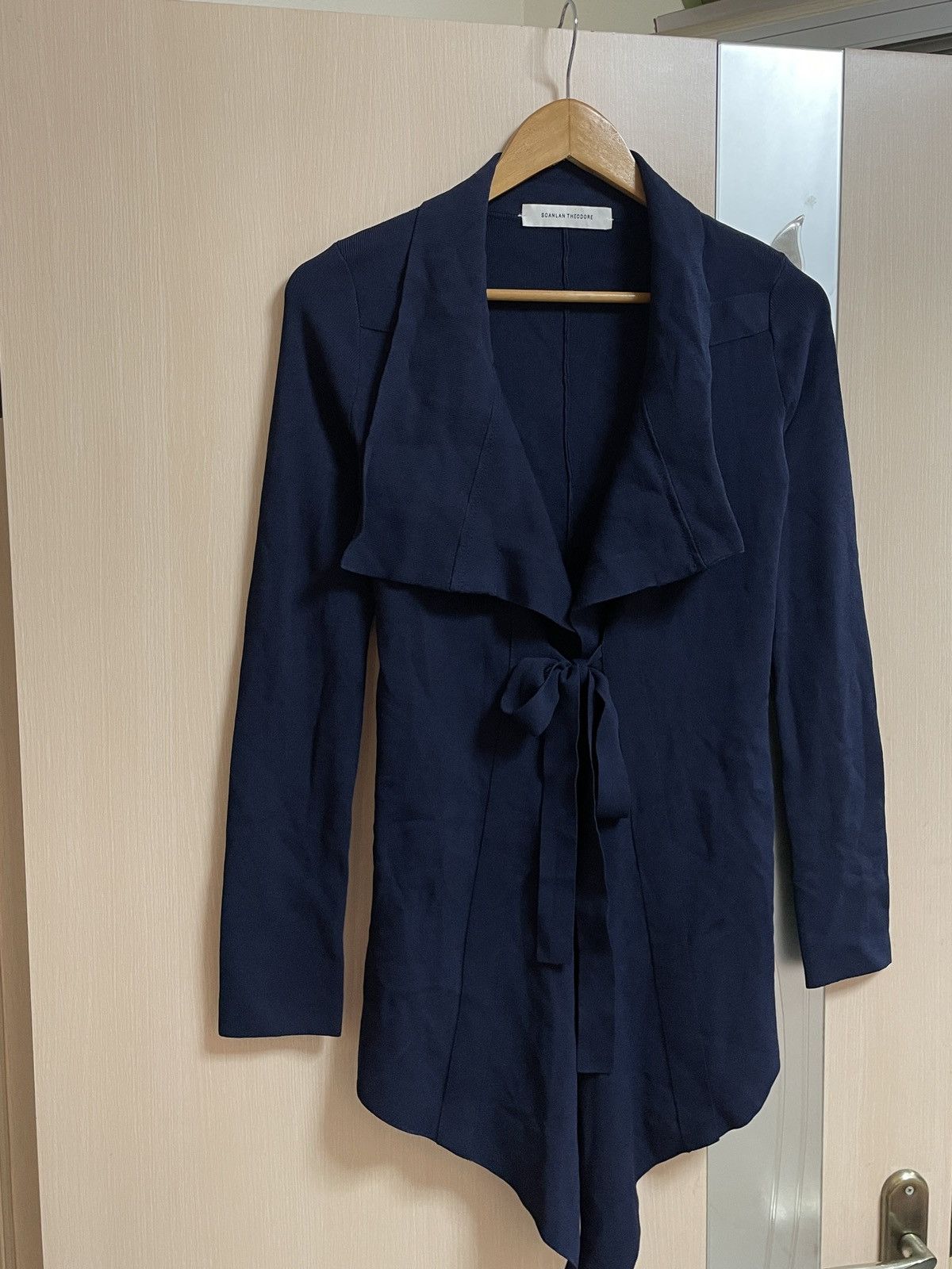 Scanlan Theodore Scanlan Theodore Crepe Knit Waterfall Cardigan Blue Size M Size M / US 6-8 / IT 42-44 - 5 Thumbnail