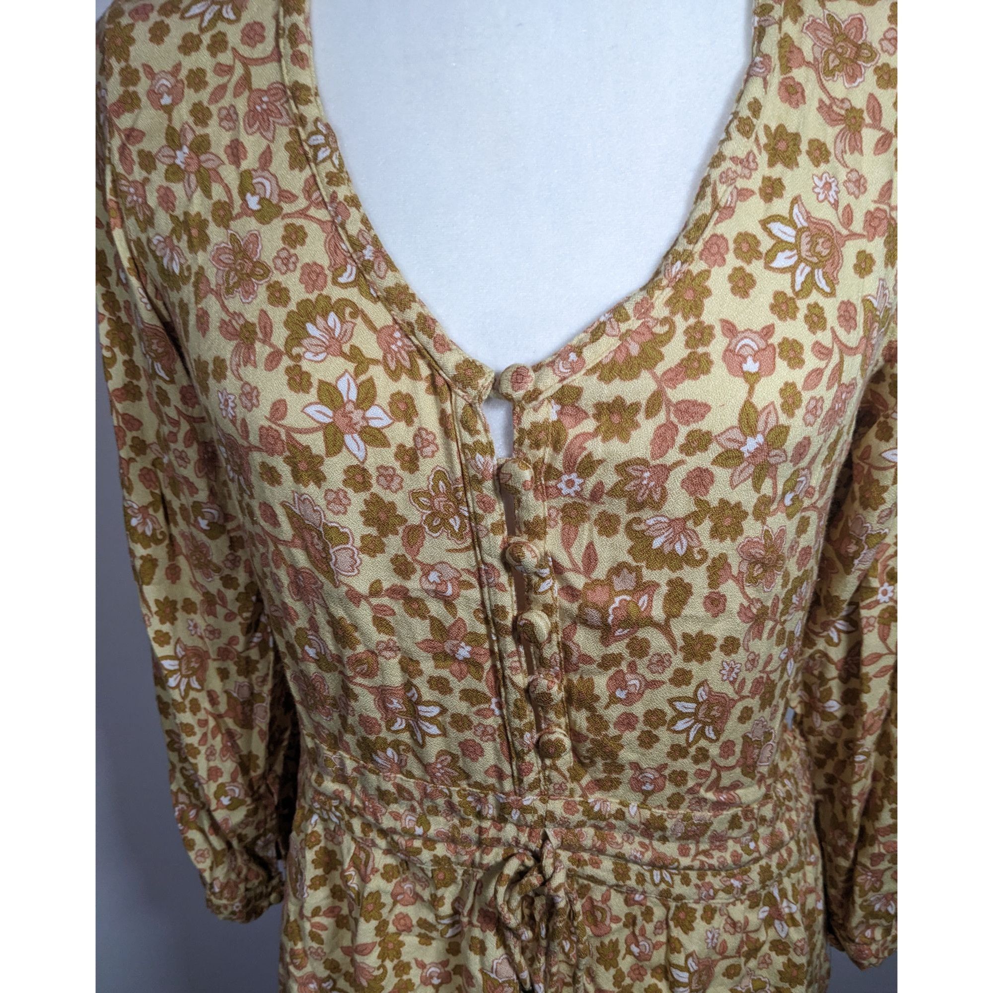 Other Barefoot Blonde Joni Play Dress Neutral Floral With Drawstri Size S / US 4 / IT 40 - 8 Thumbnail