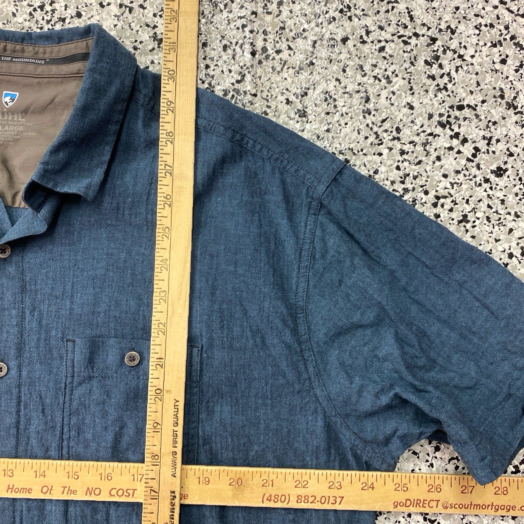 Vintage KUHL Mens 2XL Blue Linen Blend Short Sleeve Button Down Shirt Hiking Camp Casual Plaid Button-Up Shirt Size US XXL / EU 58 / 5 - 3 Thumbnail