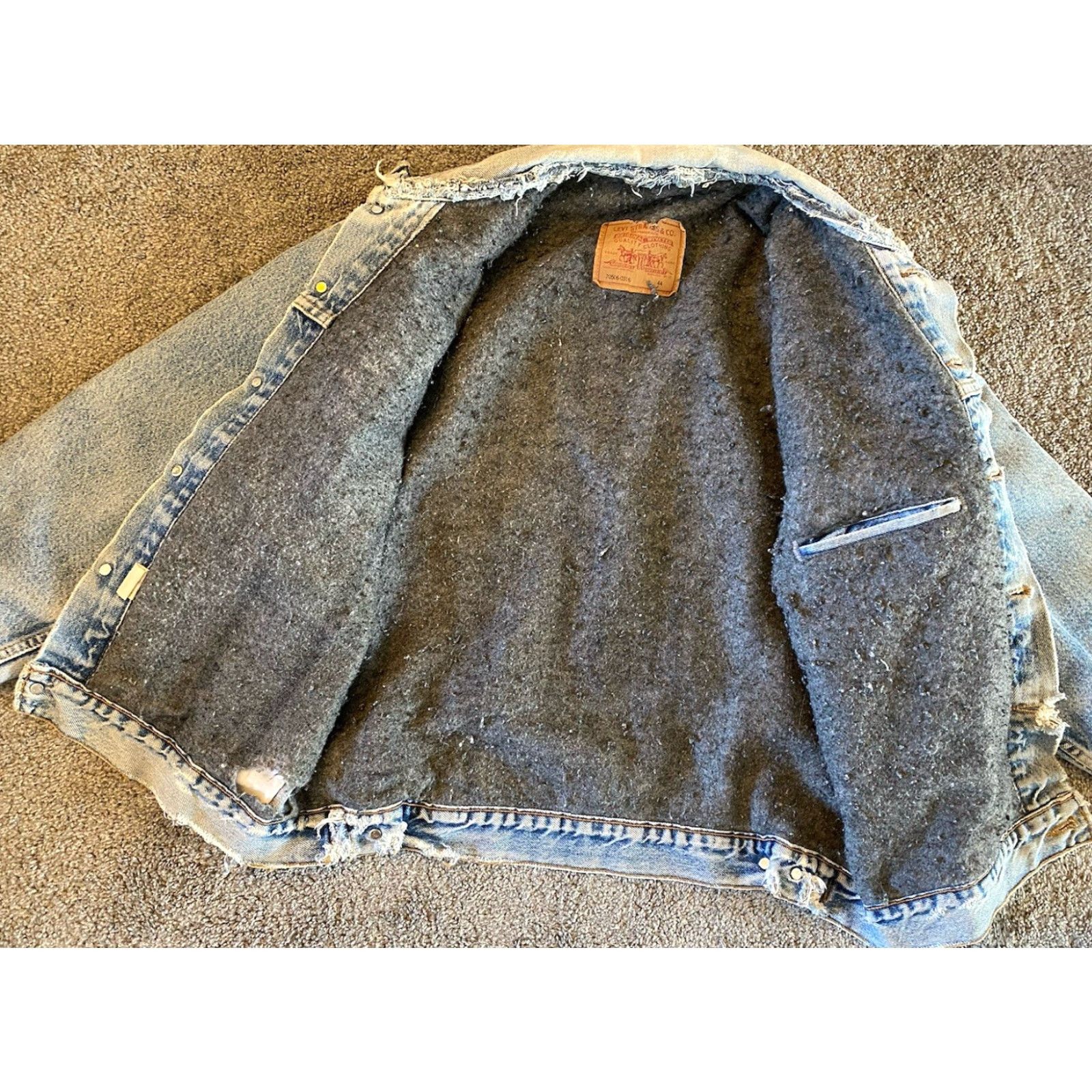 Levi's VINTAGE Levi's Denim Jacket Blanket Lined 70506-0316 Mens 44 USA Blue Jacket 80s 90s USA Mens Size US S / EU 44-46 / 1 - 3 Thumbnail
