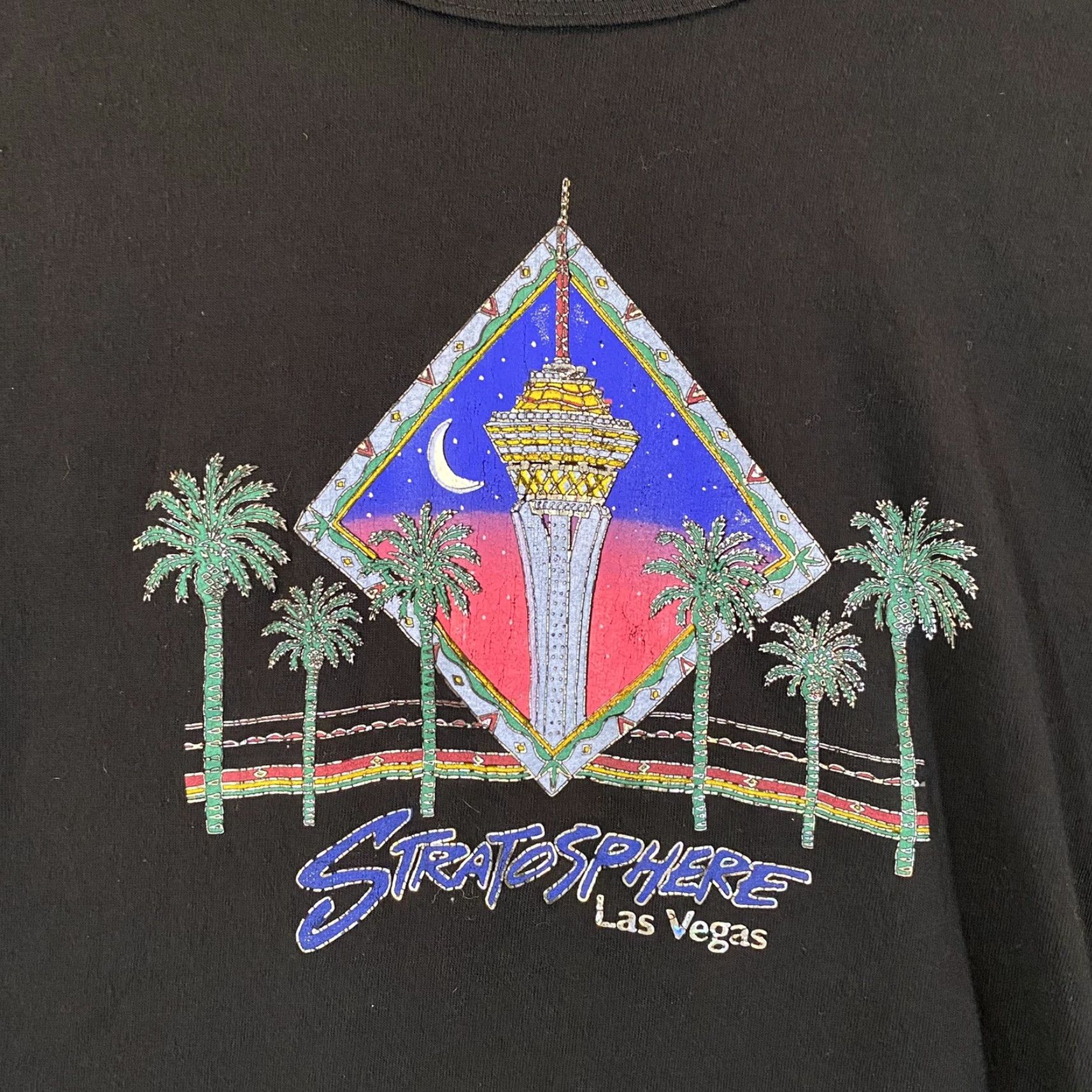 Vintage VINTAGE Stratosphere Shirt Mens XL Black Las Vegas 90s Grand Opening Made In USA Shirts T-Shirt Men Size US L / EU 52-54 / 3 - 2 Thumbnail