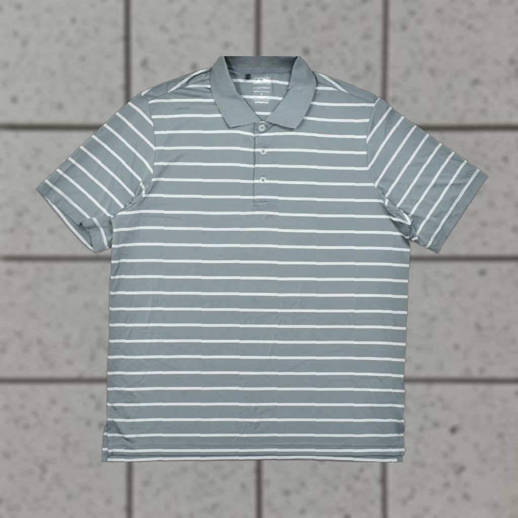 Adidas Adidas Golf Puremotion Polo Shirt Mens Large Gray White Striped Short Sleeve Polo Casual Activewear Sports Golf Shirt Mens Large Gray White Striped Size US L / EU 52-54 / 3 - 1 Thumbnail