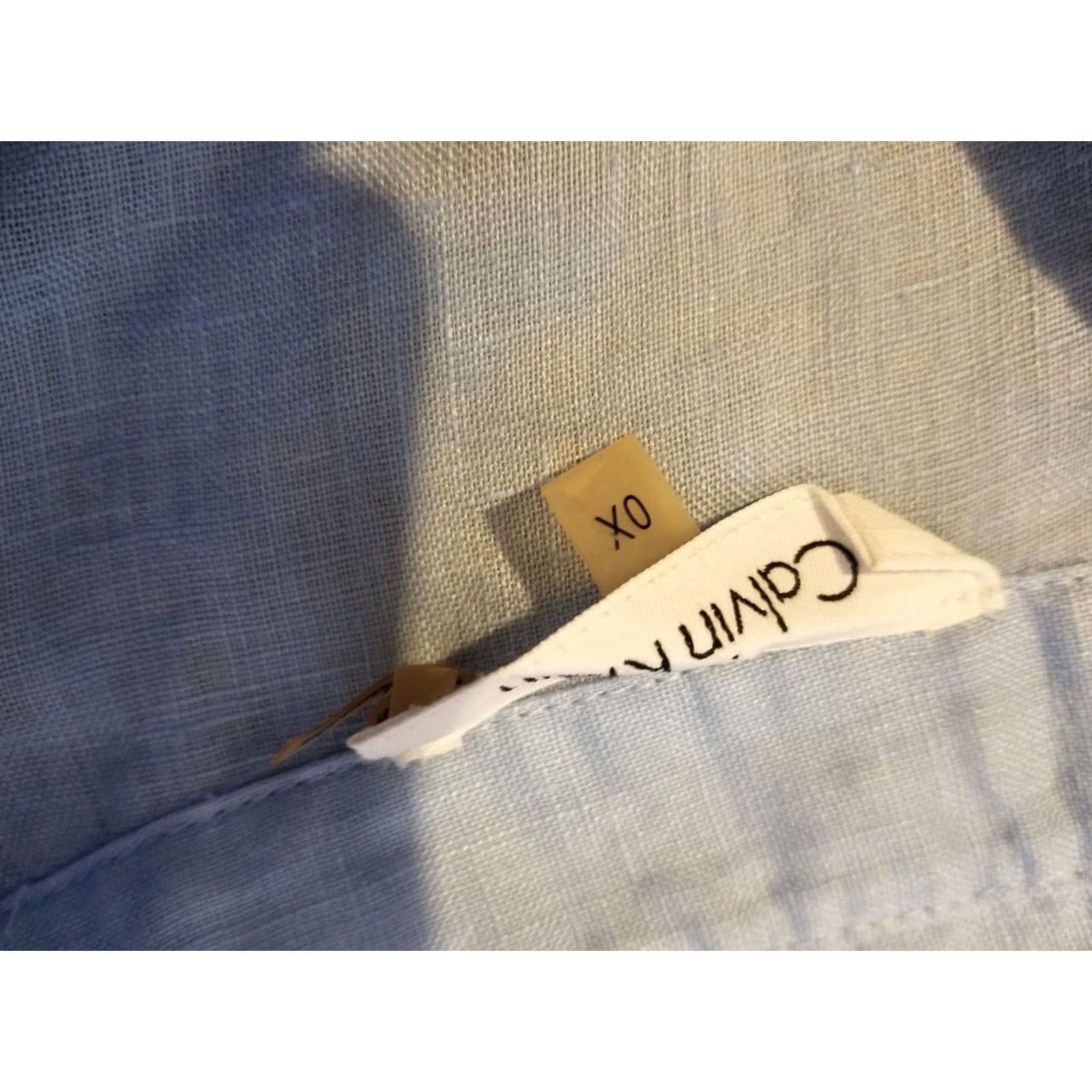 Vintage Womens Calvin Klein Linen Dress Shirt XL Blue Button Blouse Womens XL Blue Linen CK Dress Shirt Blouse Size XL / US 12-14 / IT 48-50 - 3 Thumbnail