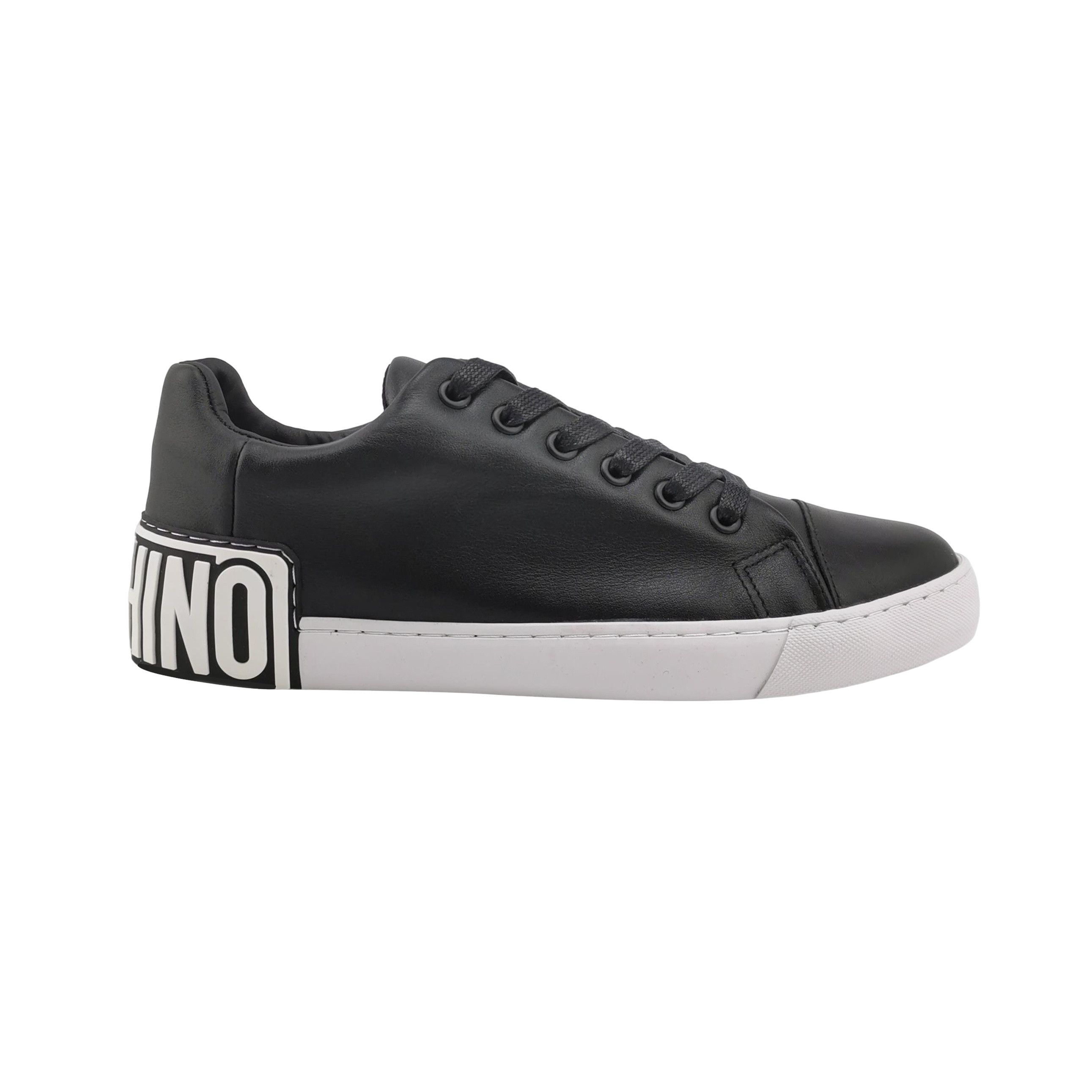 Moschino Moschino Logo Heel Leather Low-Top Sneakers EU 40 Size US 7 / EU 40 - 1 Thumbnail