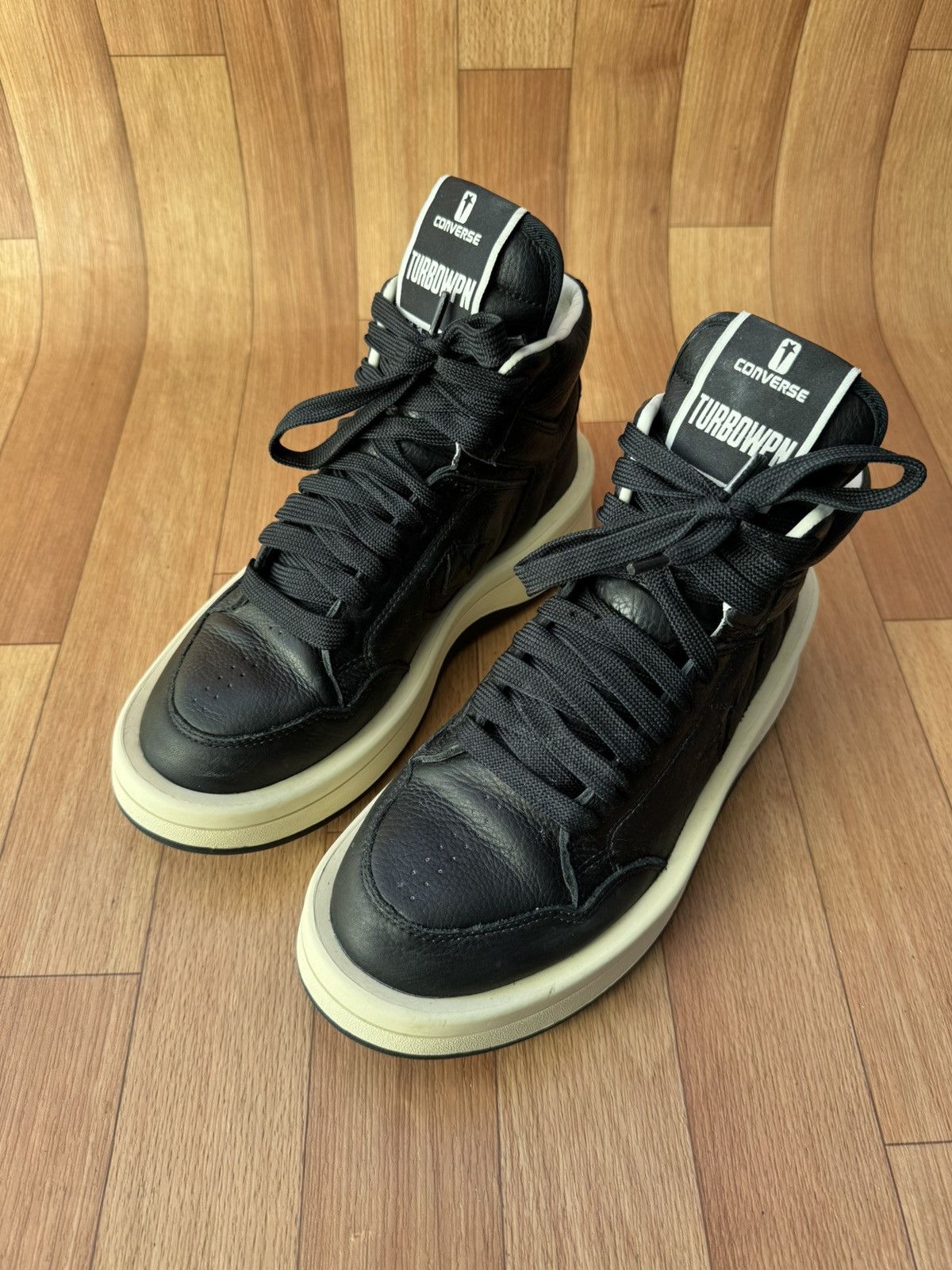 Converse × Rick Owens Drkshdw Turbowpn black cloud sneakers Size US 8.5 / IT 38.5 - 3 Thumbnail
