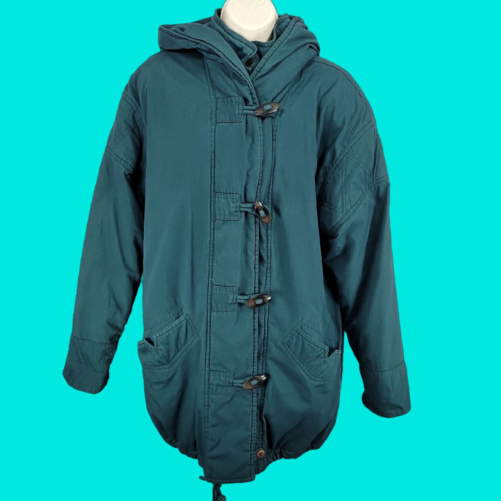 Vintage VINTAGE Cabin Creek Jacket Women's Coat Green Hooded Collared Zip Toggle Pockets Mid-Length Parka M Size M / US 6-8 / IT 42-44 - 1 Thumbnail