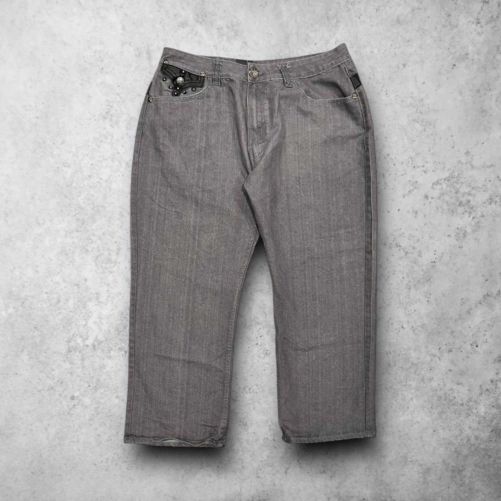 Other Imperious Jeans w/ Faux Leather Back Pocket Embellishments Size US 40 / EU 56 - 3 Thumbnail