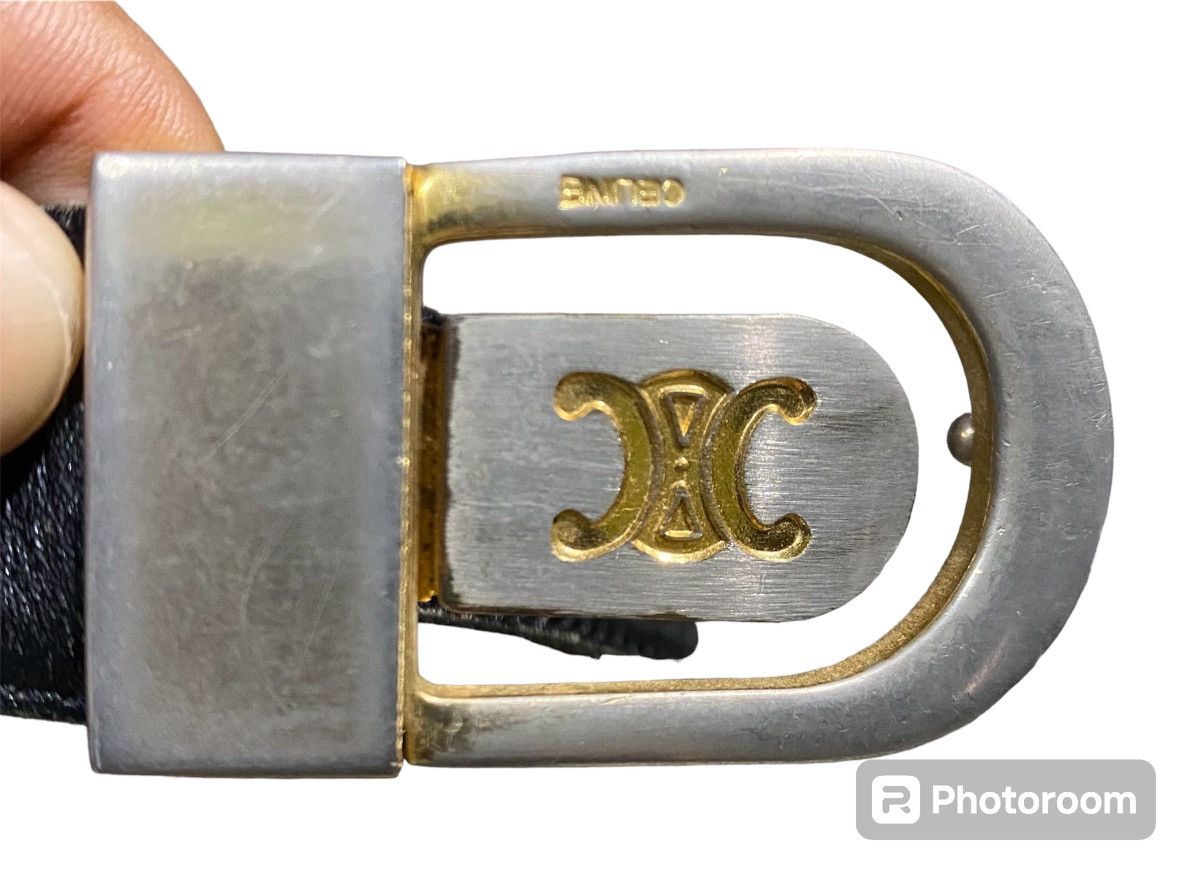 Celine × Vintage CELINE LEATHER BELT Size 36 - 2 Thumbnail