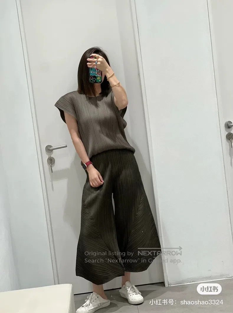 Issey Miyake Issey Miyake size:3 Khaki Irregular Pants Size 22" - 8 Thumbnail