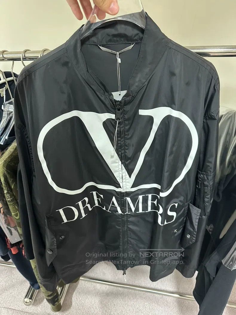 Valentino Black logo letter jacket