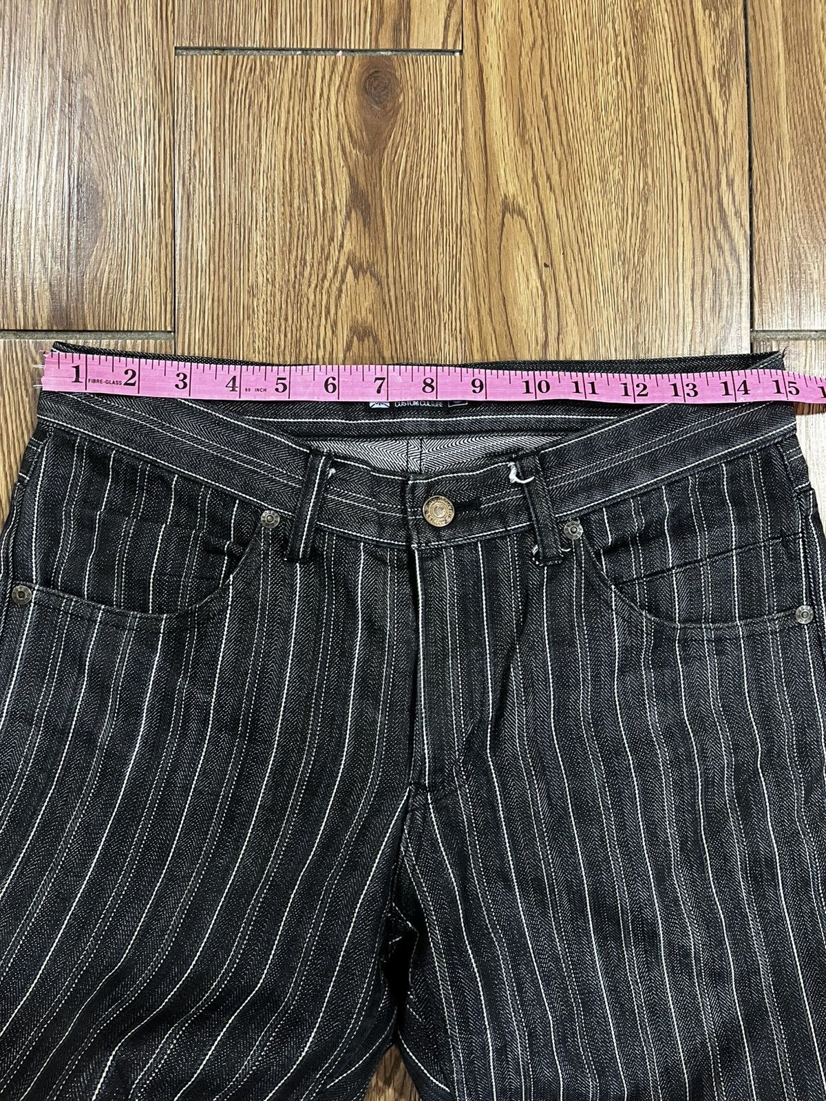 Japanese Brand Flare Jeans custom culture striped Denim Bootcut y2k Size US 30 / EU 46 - 10 Thumbnail