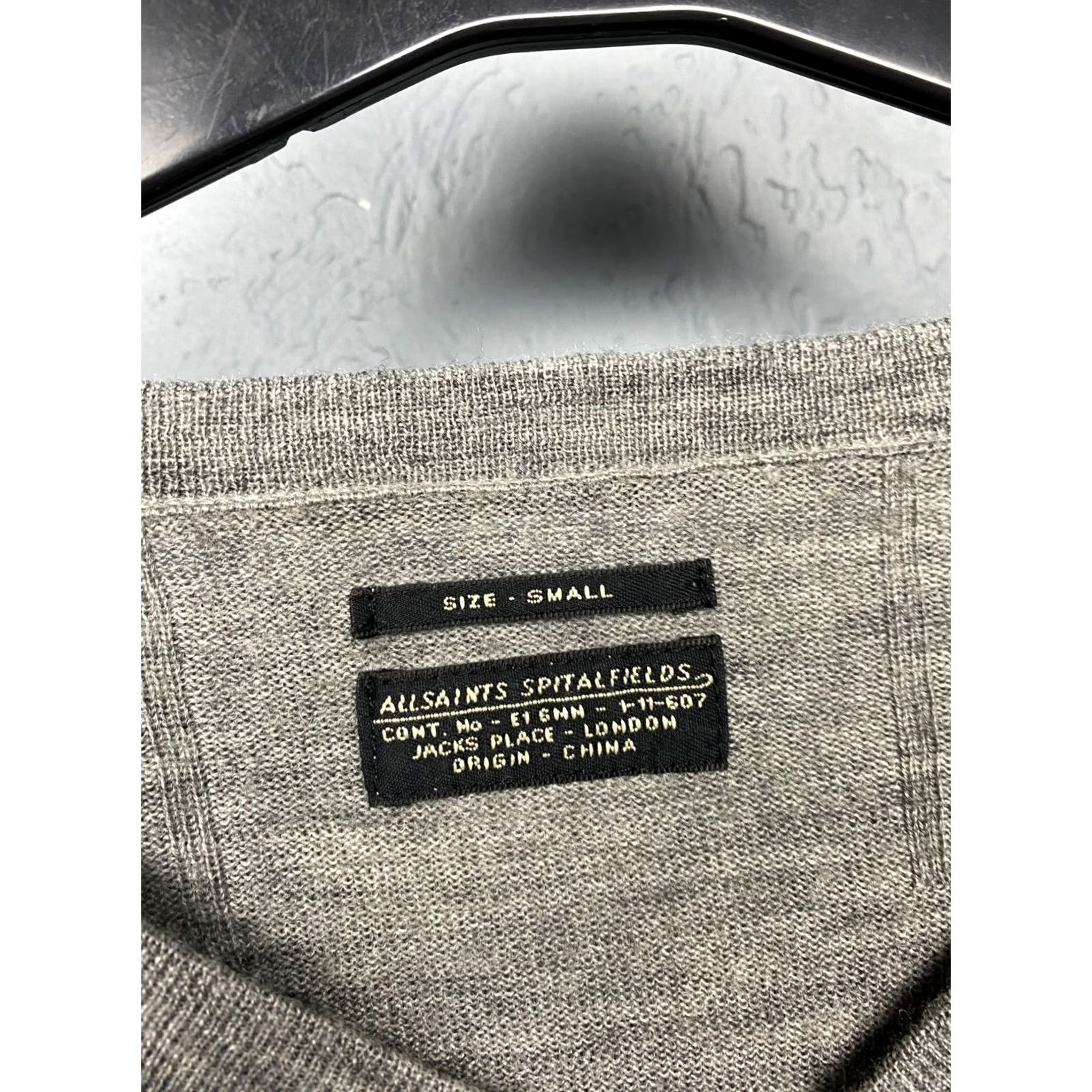 Allsaints Allsaints Mens V-Neck Merino Wool Knit Sweater Size S Gray Wool V-Neck Pullover Men XS? Size US S / EU 44-46 / 1 - 4 Thumbnail