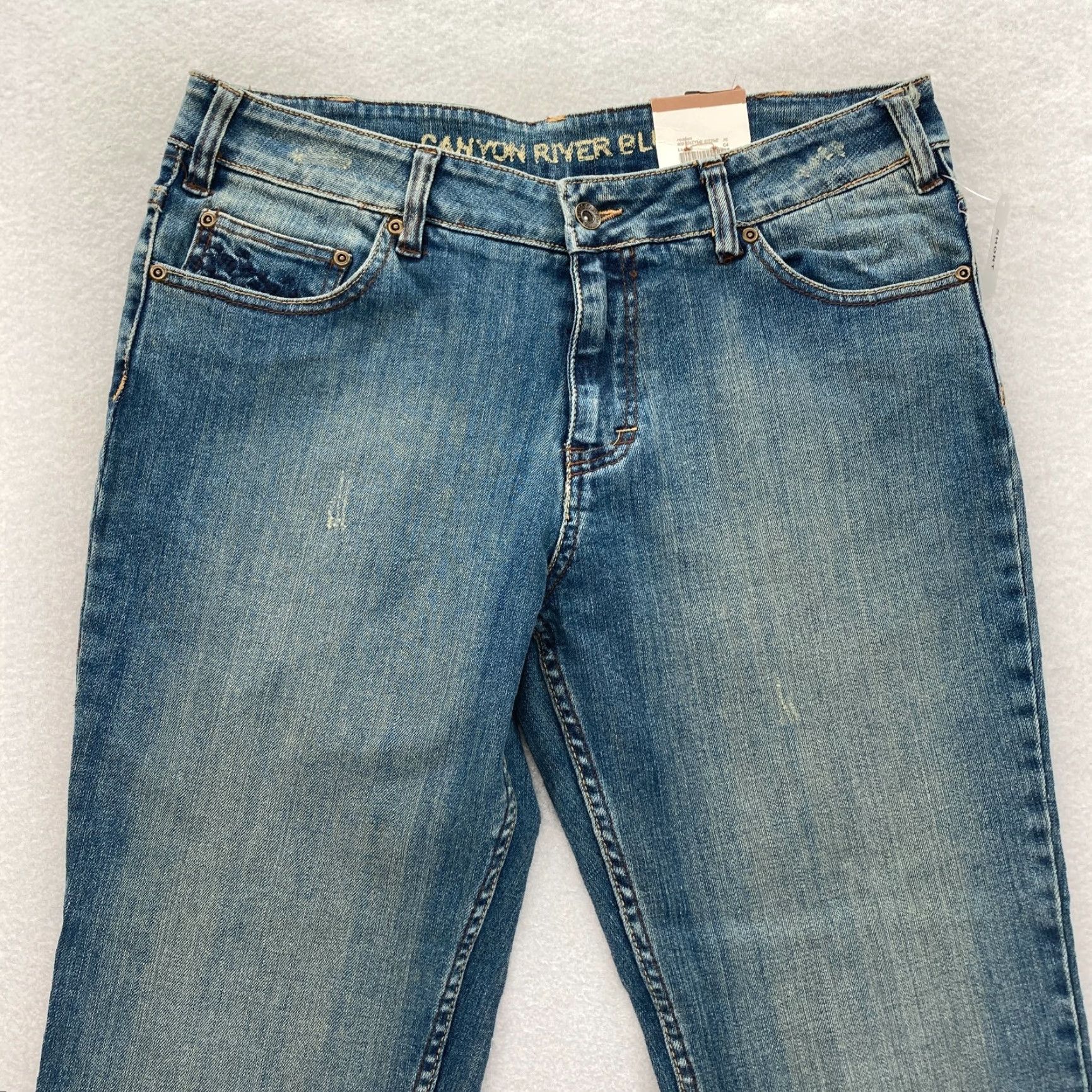 Vintage Canyon River Blues Bootcut Jeans Women's 12 Blue Denim Flap Pocket Embroidered Tailored Fit Size 34" / US 12 / IT 48 - 2 Thumbnail
