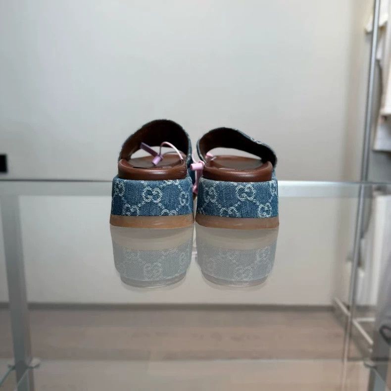 Gucci Gucci Denim ThickSoled Slide Sandals-2505 Size US 6 / IT 36 - 6 Thumbnail