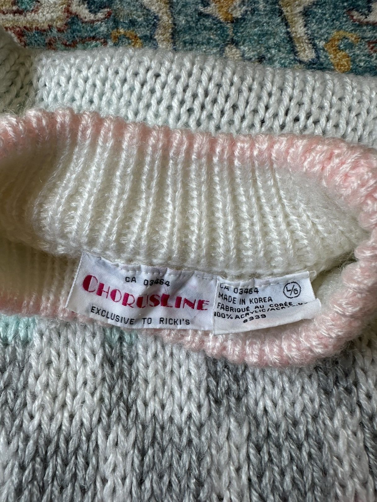 Vintage Vintage Chorus Line Pastel Pullover Sweater Large Size US L / EU 52-54 / 3 - 3 Thumbnail