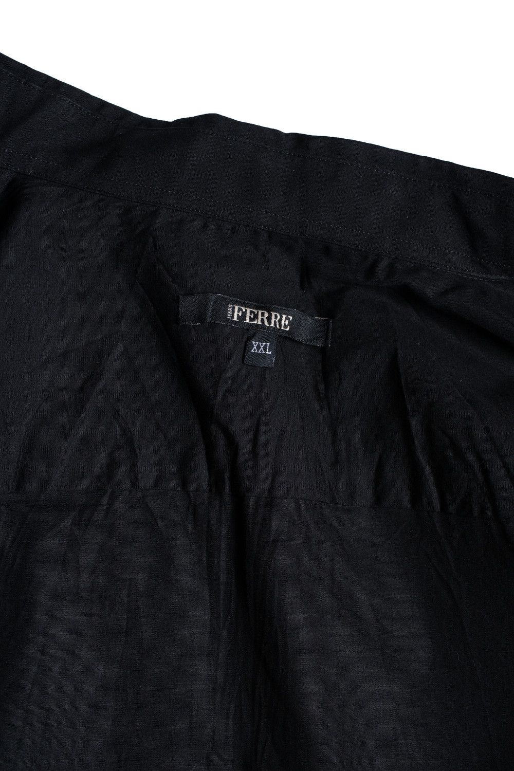 Ferre Ferre jeans, black French cuff embroidery shirt Size US XXL / EU 58 / 5 - 6 Thumbnail