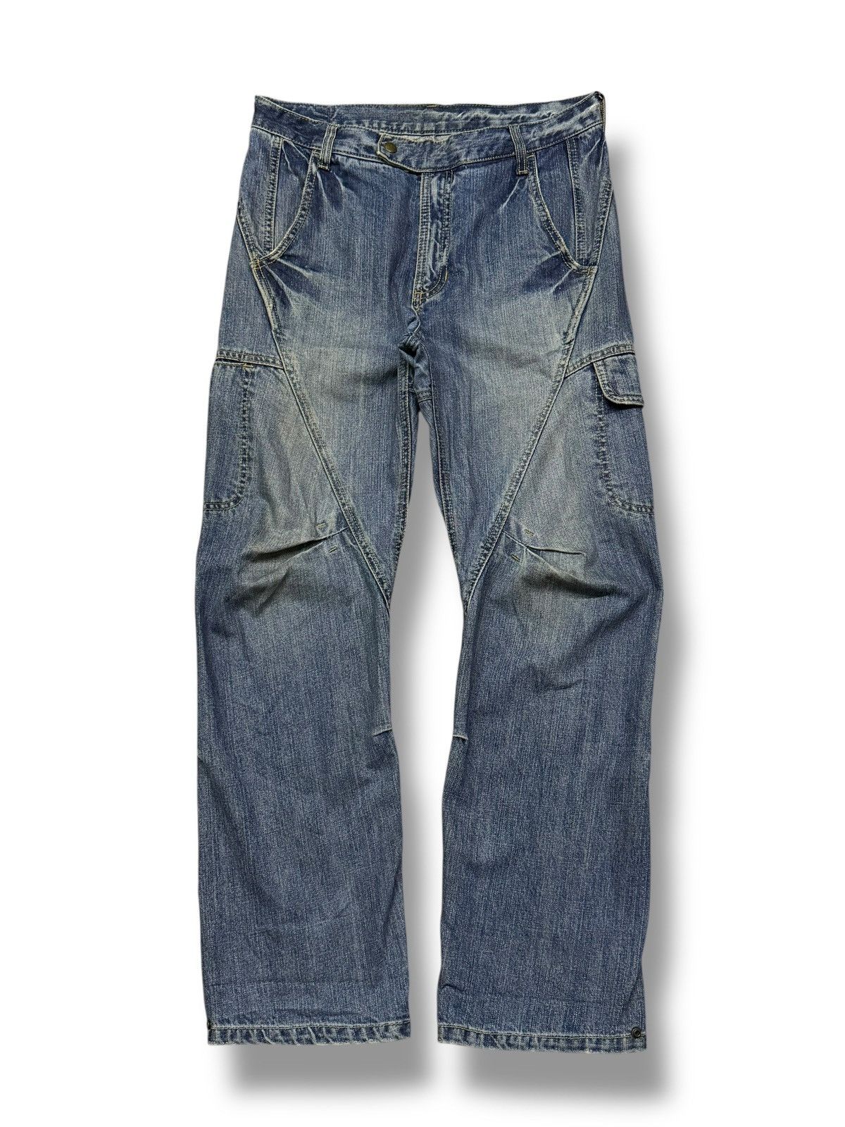 Japanese Brand Vintage Mysty Woman Y2K Japanese Cargo Panel Denim Jeans W32 Size 32" / US 10 / IT 46 - 2 Thumbnail