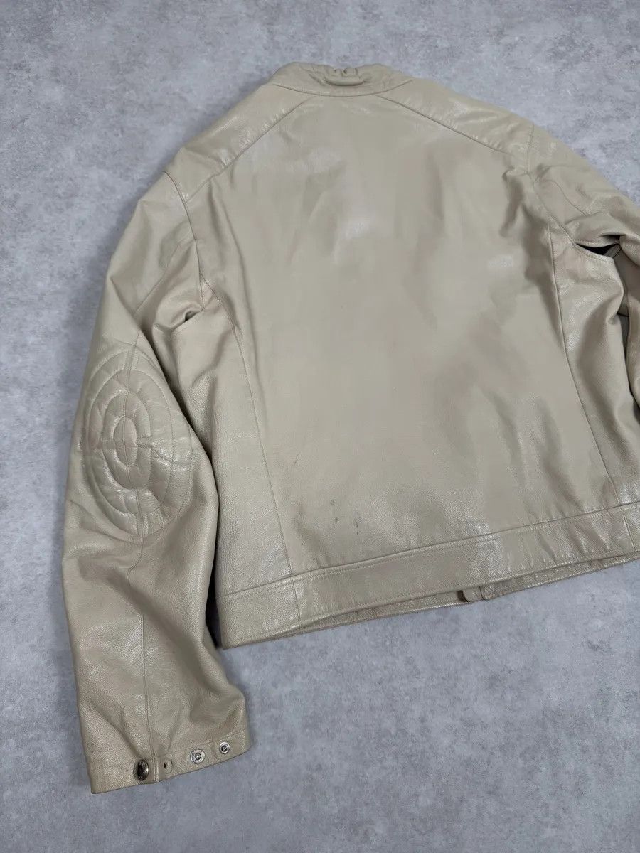 Prada SS2000 Prada Beige Padded Biker Leather Jacket Size US L / EU 52-54 / 3 - 5 Thumbnail
